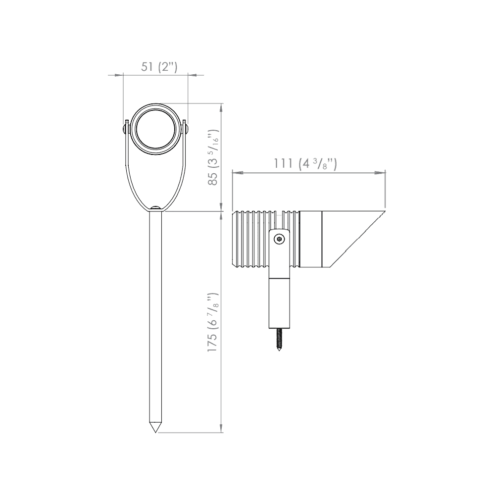 LuxR M2 Spike Spot with Glare Guard - Powder Coat - Low Voltage