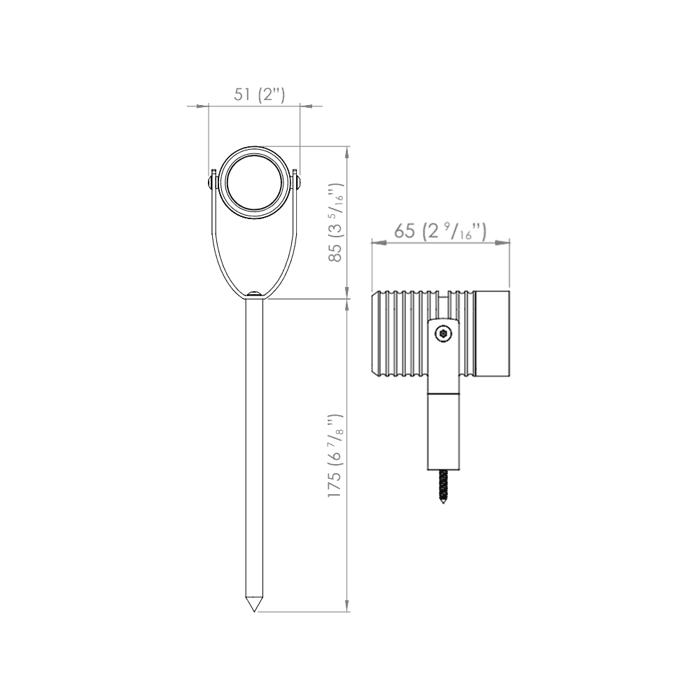 LuxR M4 Spike Spot - Powder Coat - Low Voltage