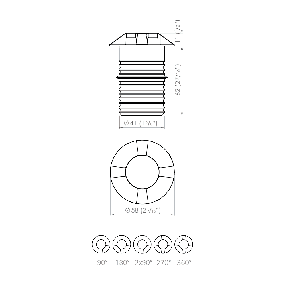 LuxR M4 Path Light 180º- Copper - Low Voltage