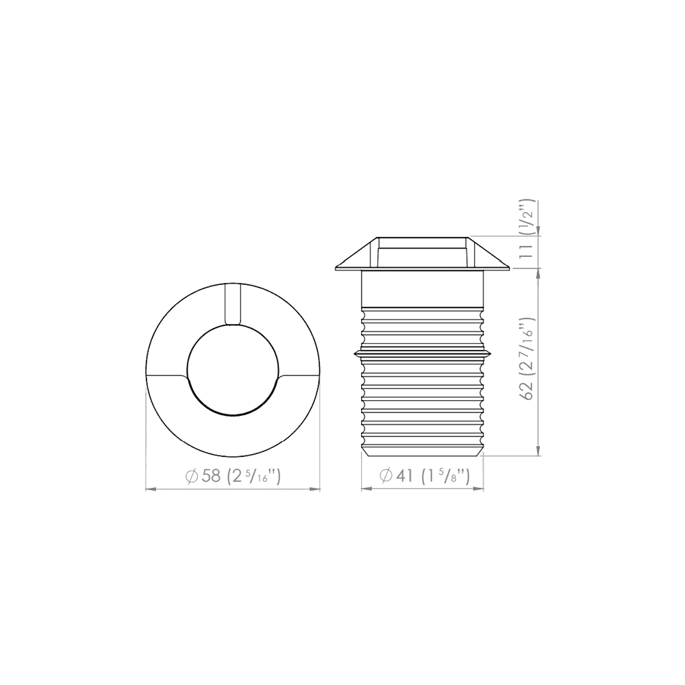 LuxR M4 Step Light with Slot - Copper - Low Voltage
