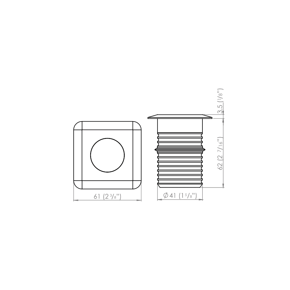 LuxR M4 Large Square Recessed - Powder Coat - Low Voltage