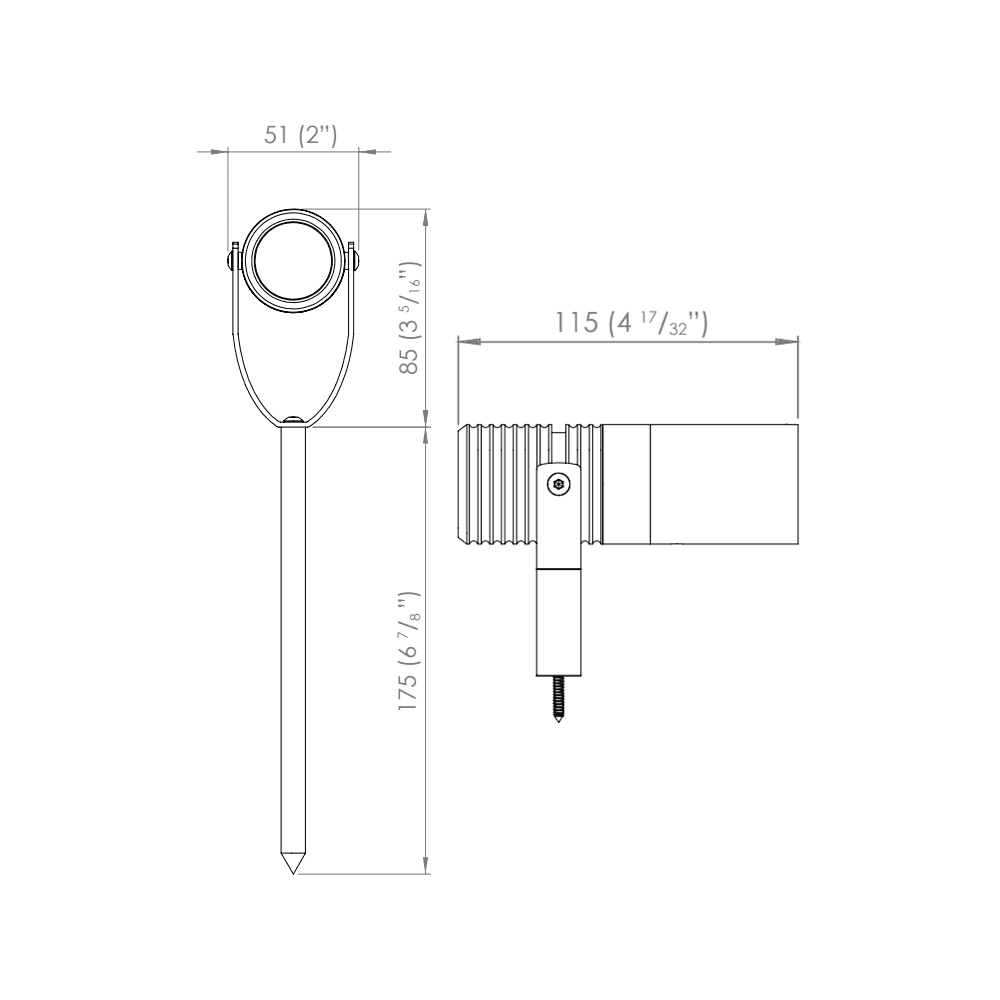 LuxR M2 Spike Spot with Snoot - Powder Coat - Low Voltage