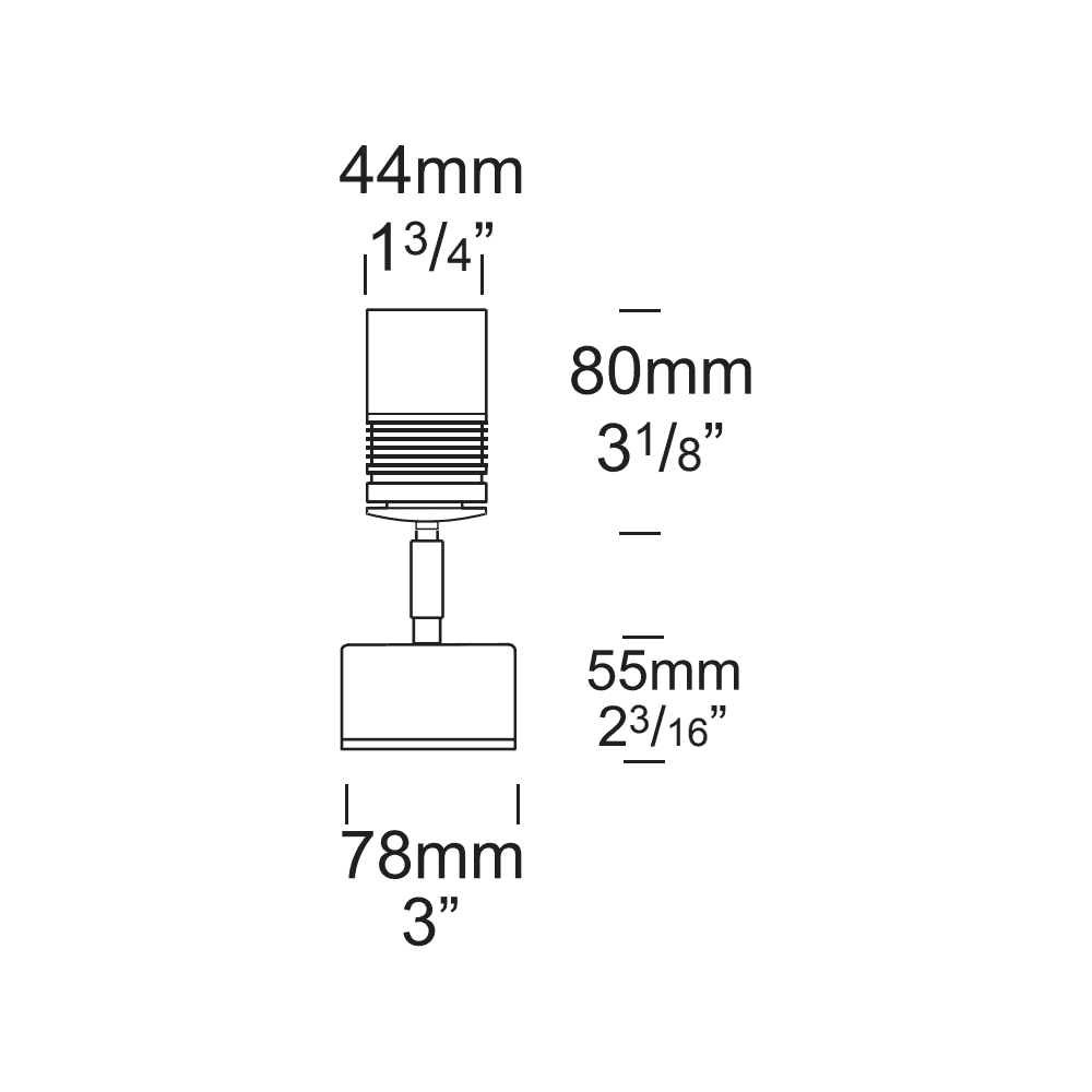 Hunza Pure LED Euro Wall Spot Retro - Stainless Steel - Mains
