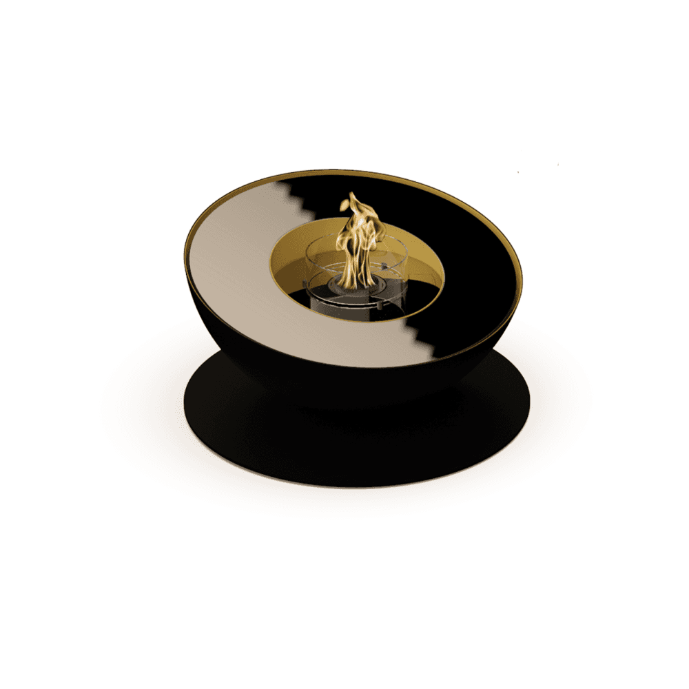 Glammfire Mileto Bioethanol Fire Pit - Black Lacquered Steel