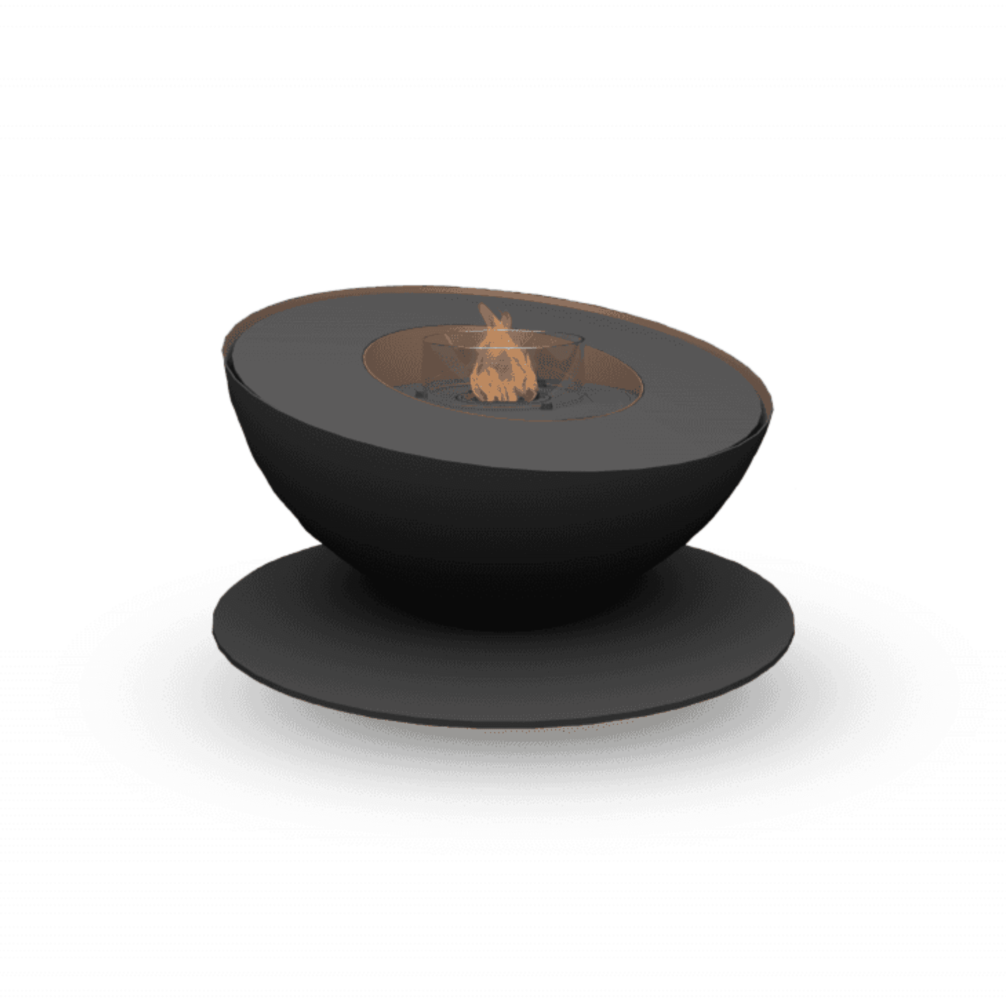 Glammfire Mileto Bioethanol Fire Pit - Black Lacquered Steel