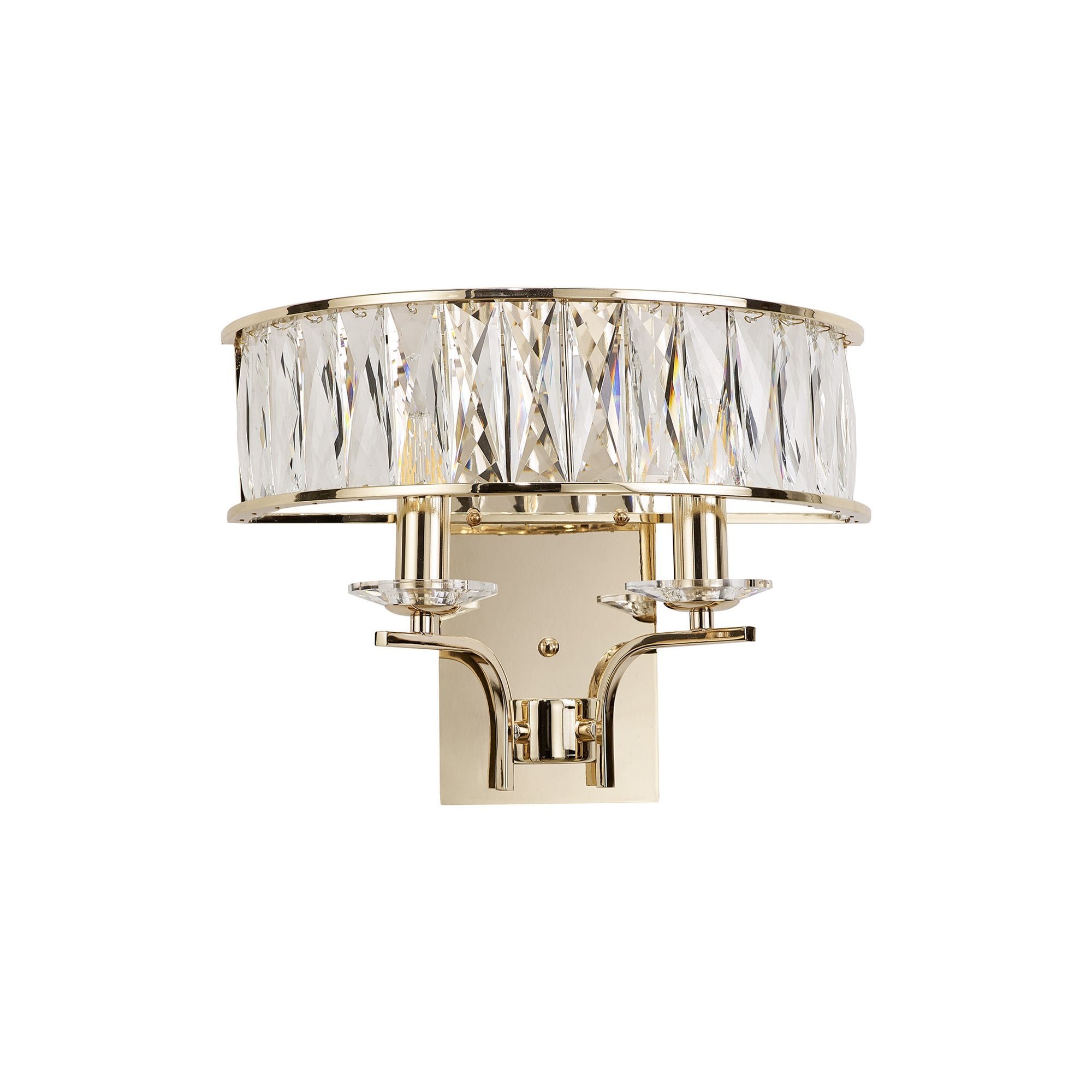 Diyas Vivienne 2 Light Wall Lamp - French Gold & Crystal