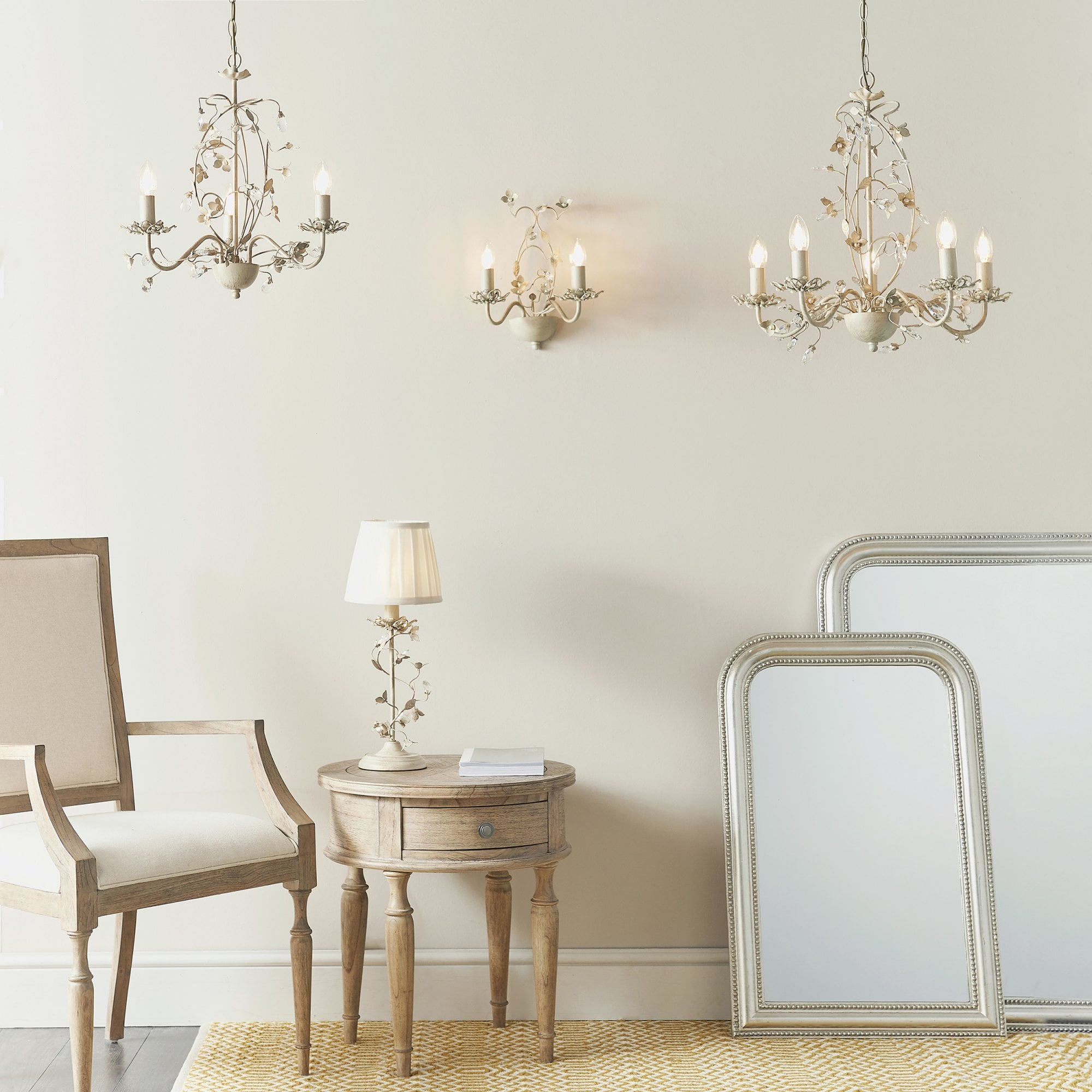 Endon Lullaby 3 Light Pendant  - Cream/Br Gold Paint & Clear/Pearl Acrylic