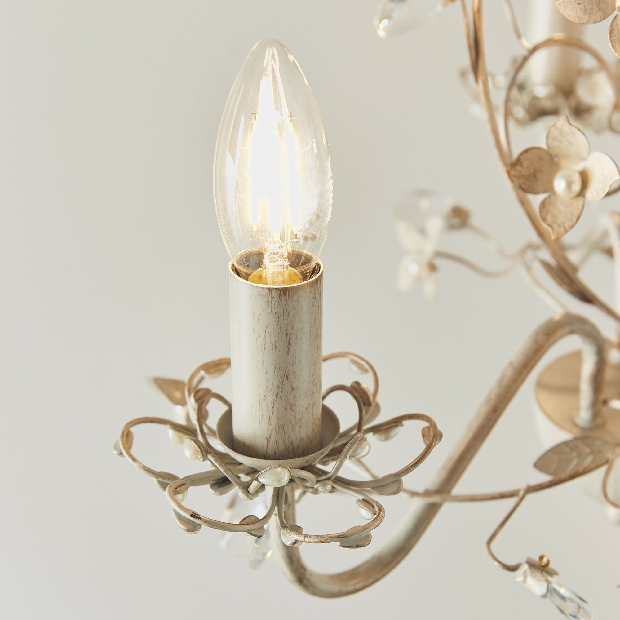 Endon Lullaby 3 Light Pendant  - Cream/Br Gold Paint & Clear/Pearl Acrylic