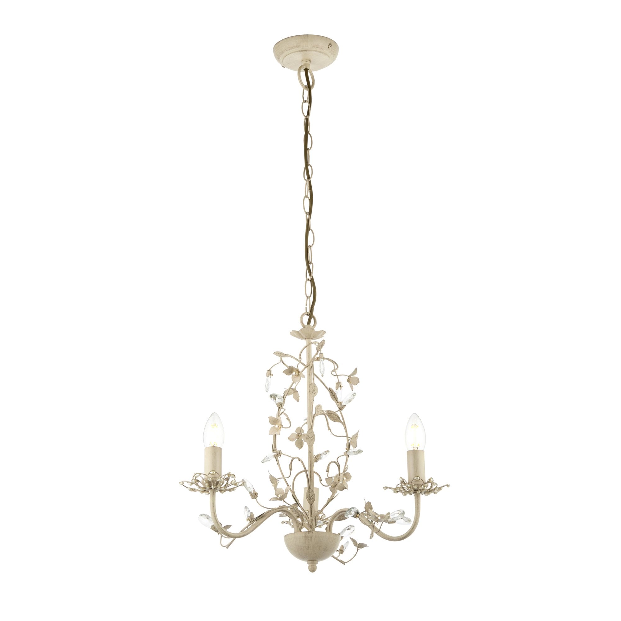 Endon Lullaby 3 Light Pendant  - Cream/Br Gold Paint & Clear/Pearl Acrylic