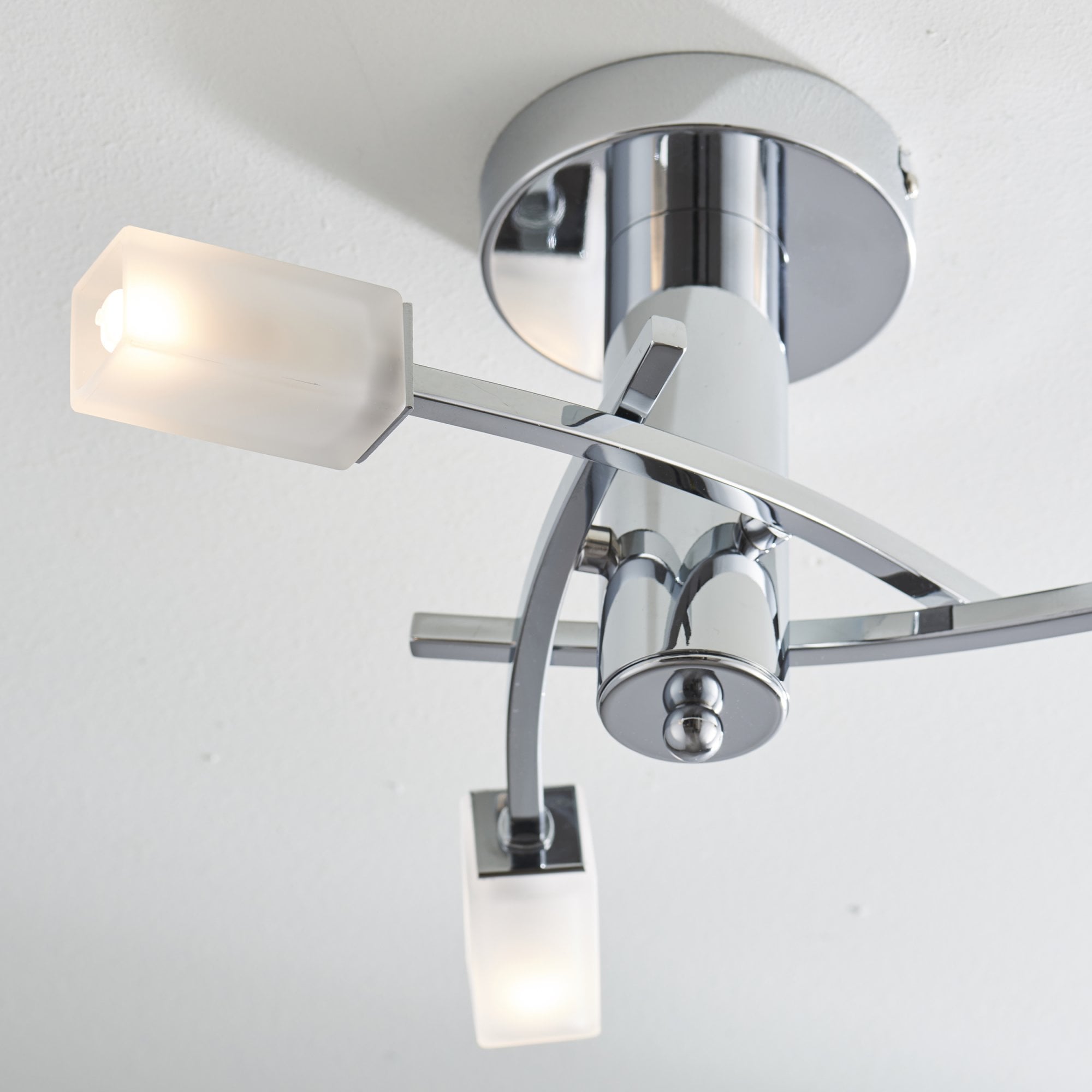 Endon Havana 3 Light Semi Flush Fitting  - Chrome Plate & Frosted Glass