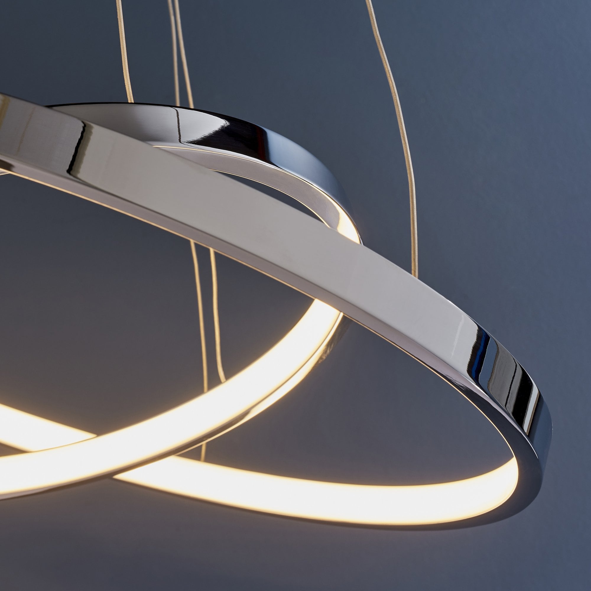 Endon Kline 2 Ring Pendant  - Chrome Plate & Frosted Acrylic