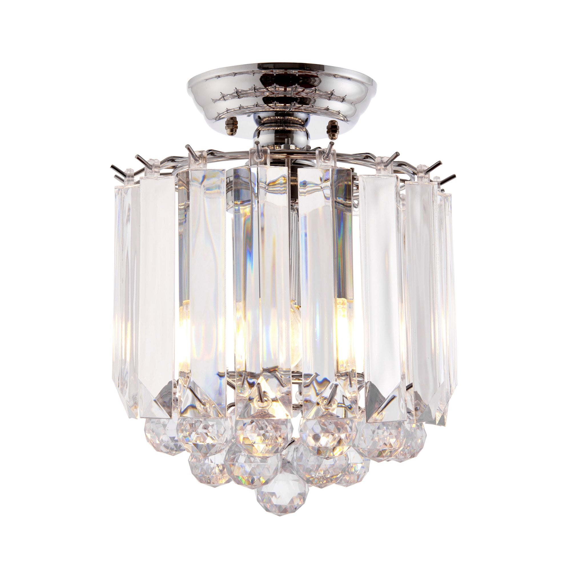 Endon Fargo 2 Light Flush Fitting - Chrome Plate & Clear Acrylic