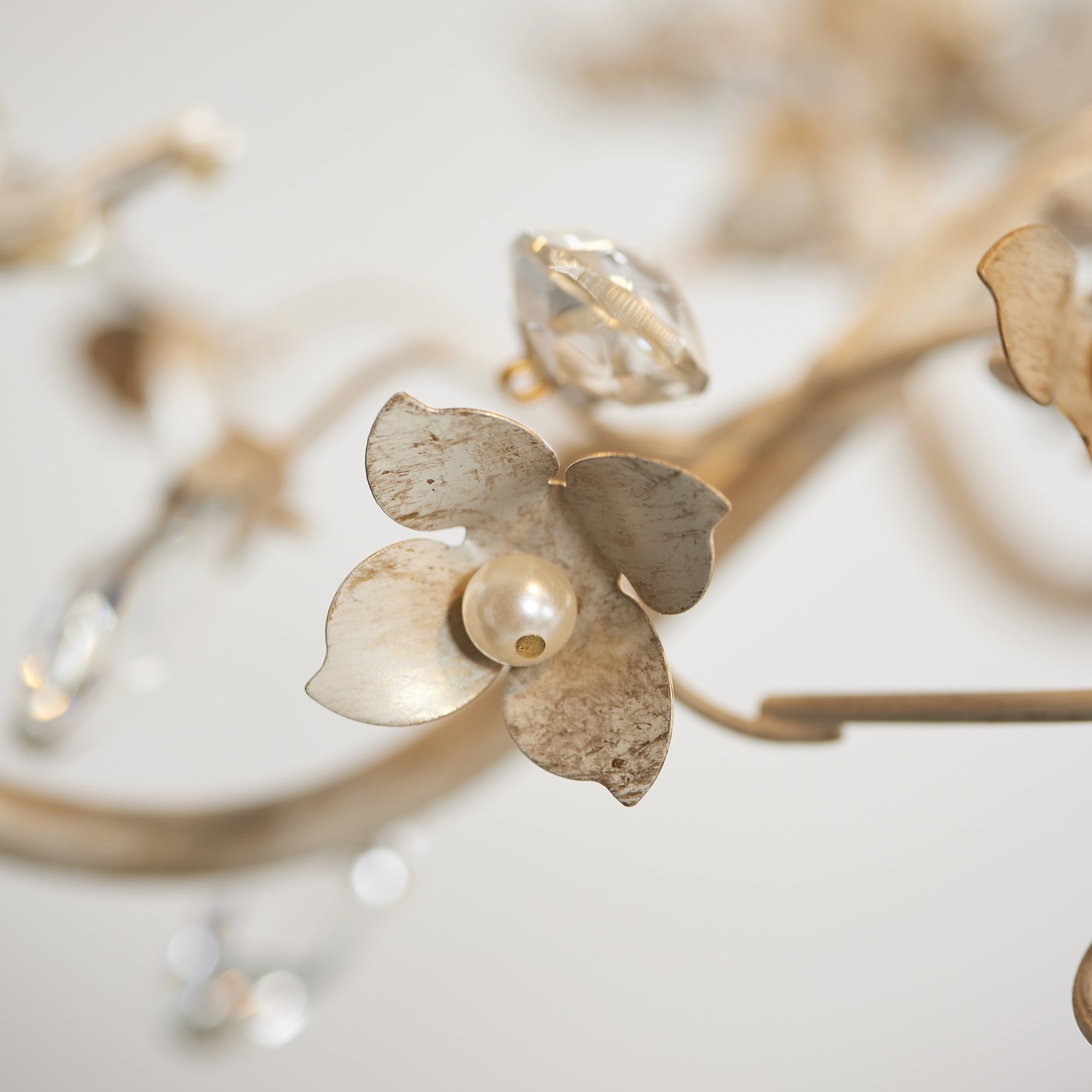 Endon Lullaby 5 Light Pendant  - Cream/Br Gold Paint & Clear/Pearl Acrylic