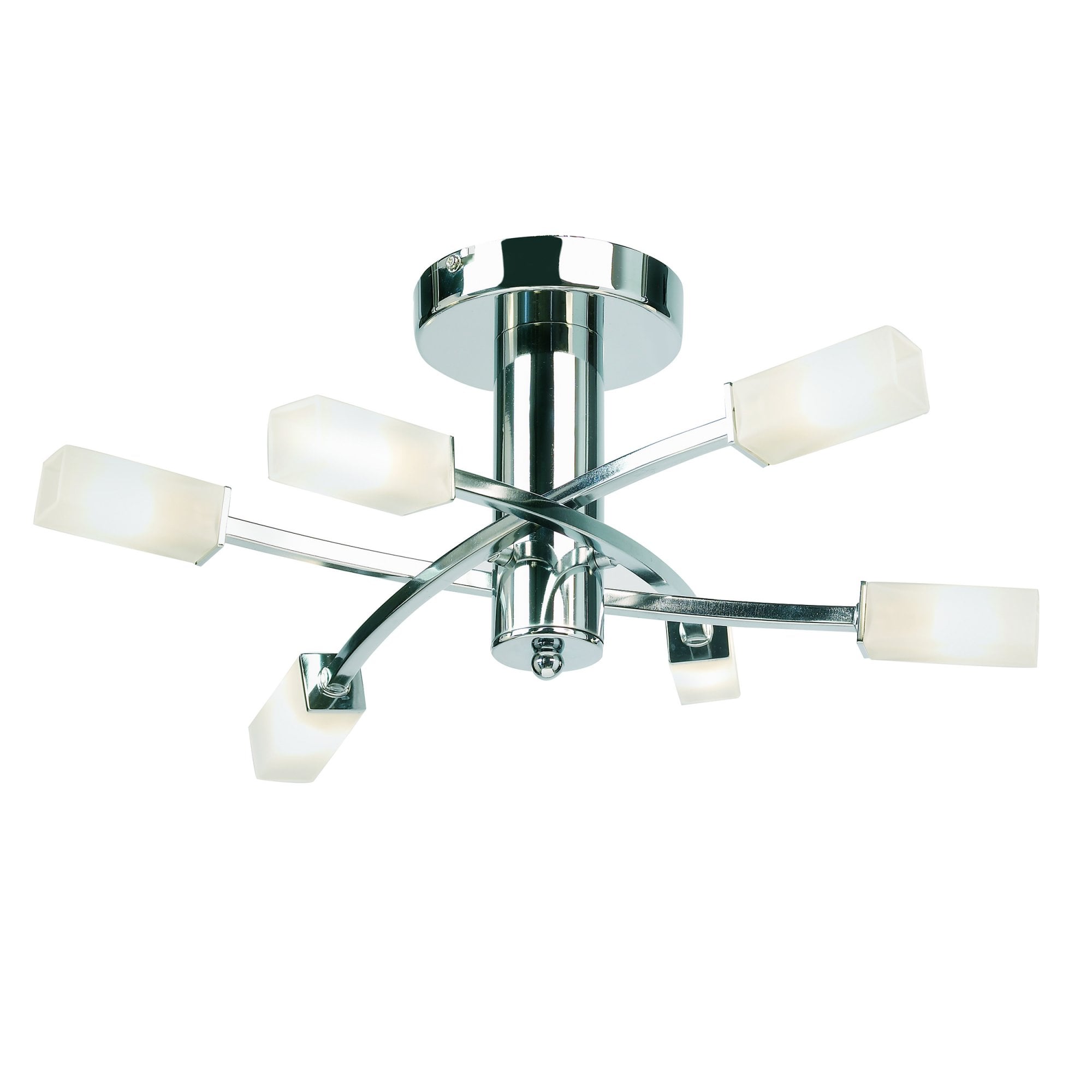 Endon Havana 6 Light Semi Flush Fitting  - Chrome Plate & Frosted Glass