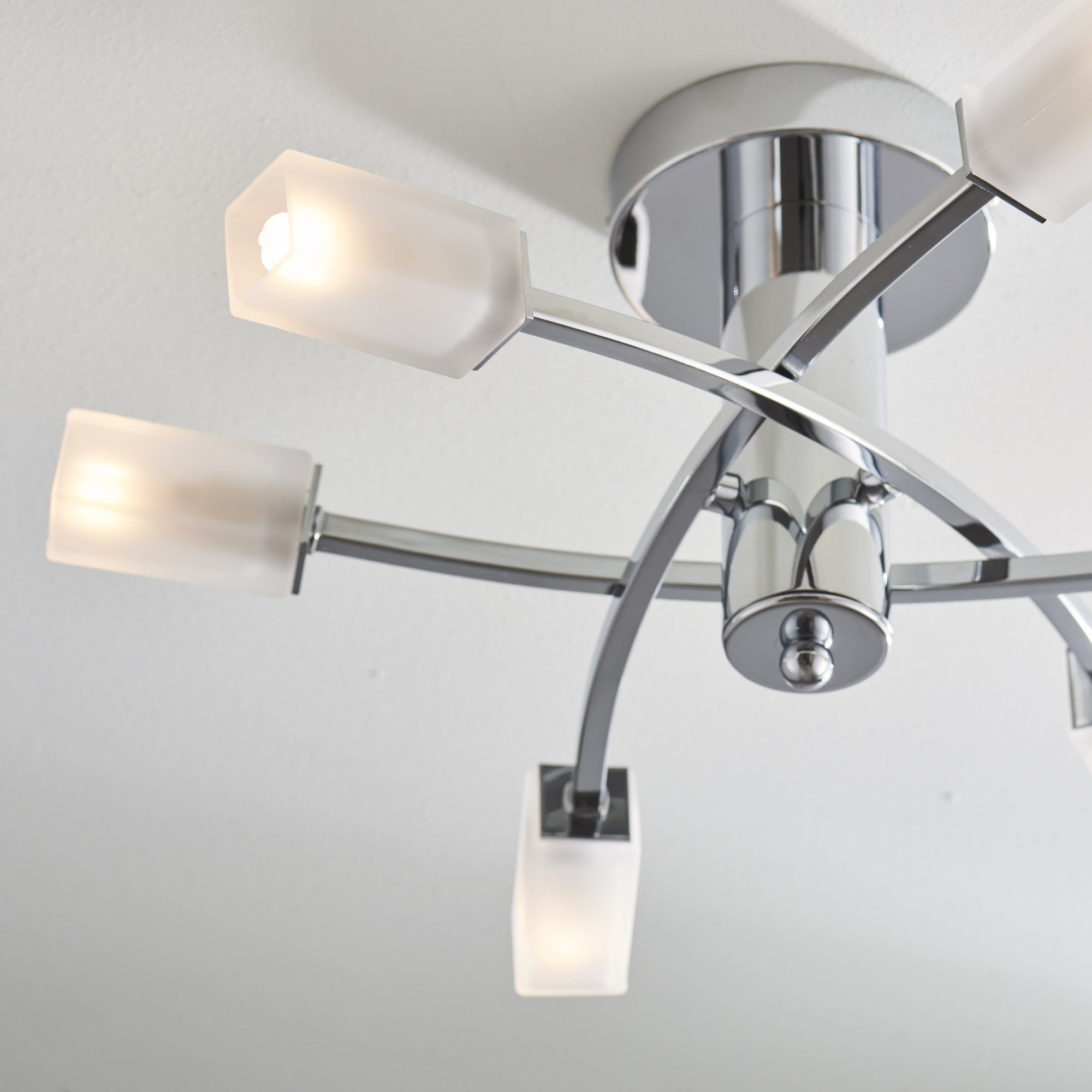 Endon Havana 6 Light Semi Flush Fitting  - Chrome Plate & Frosted Glass