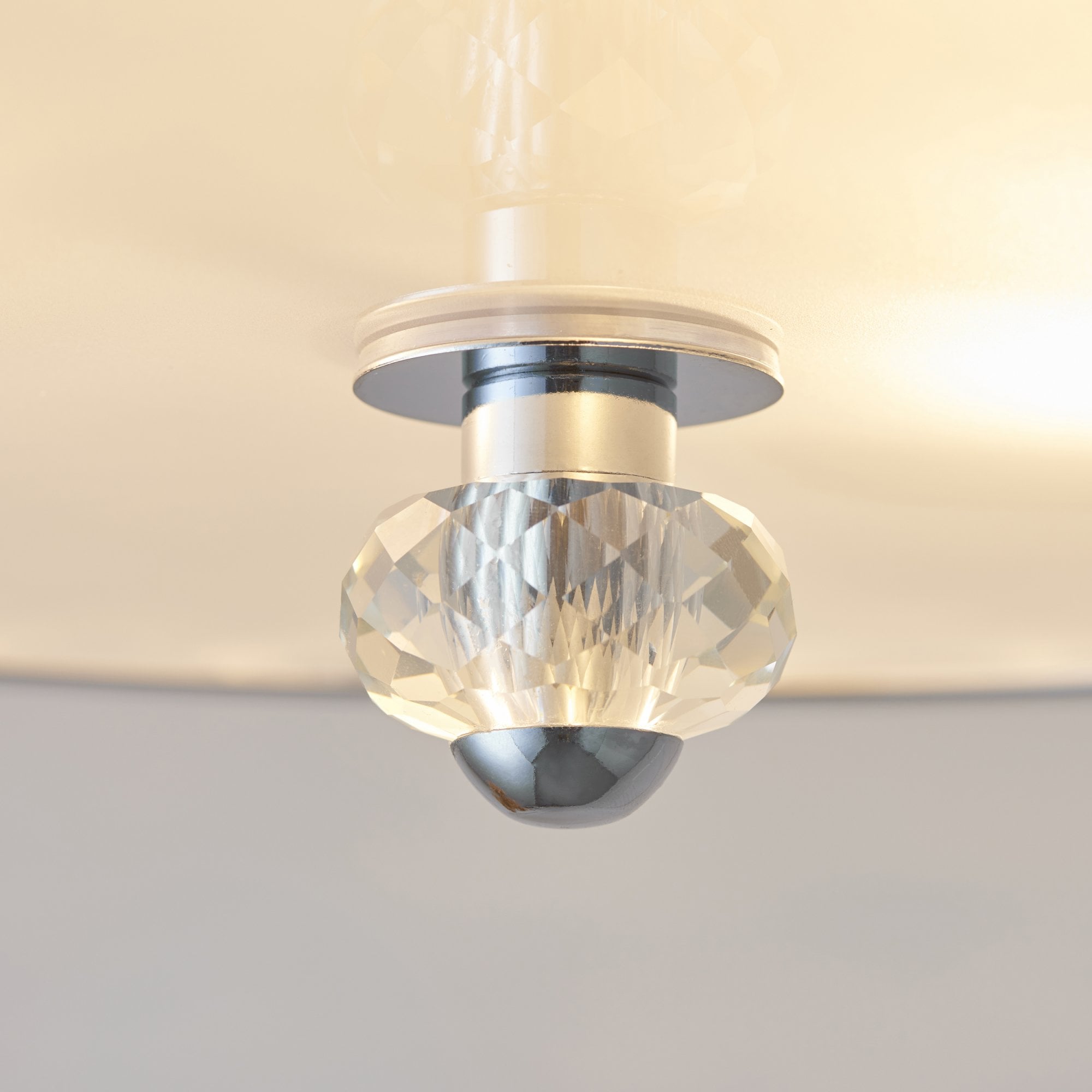 Endon Hudson 3 Light Flush Fitting  - Chrome Plate & Clear Crystal
