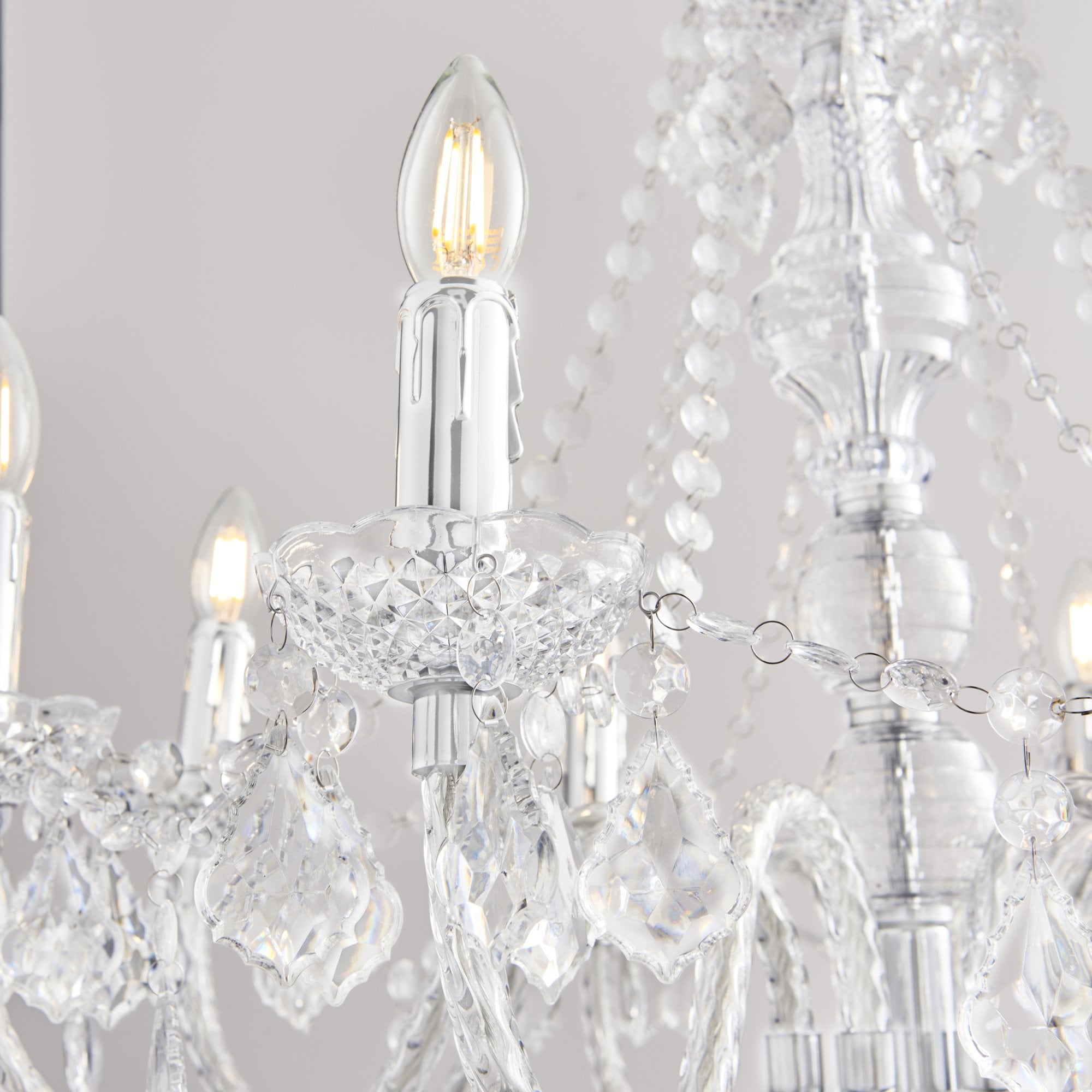 Endon Clarence 8 Light Pendant - Clear Acrylic & Chrome Plate