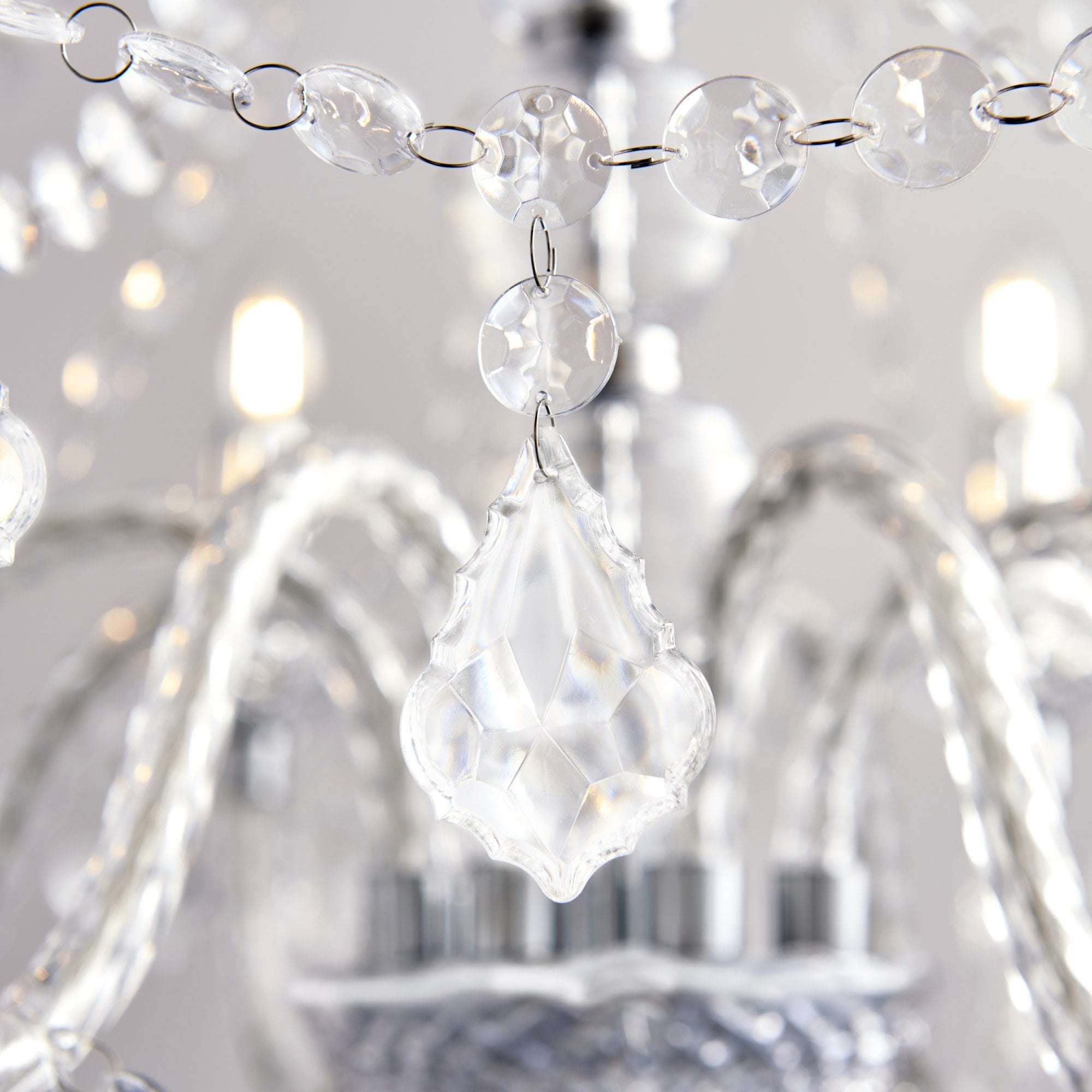 Endon Clarence 8 Light Pendant - Clear Acrylic & Chrome Plate
