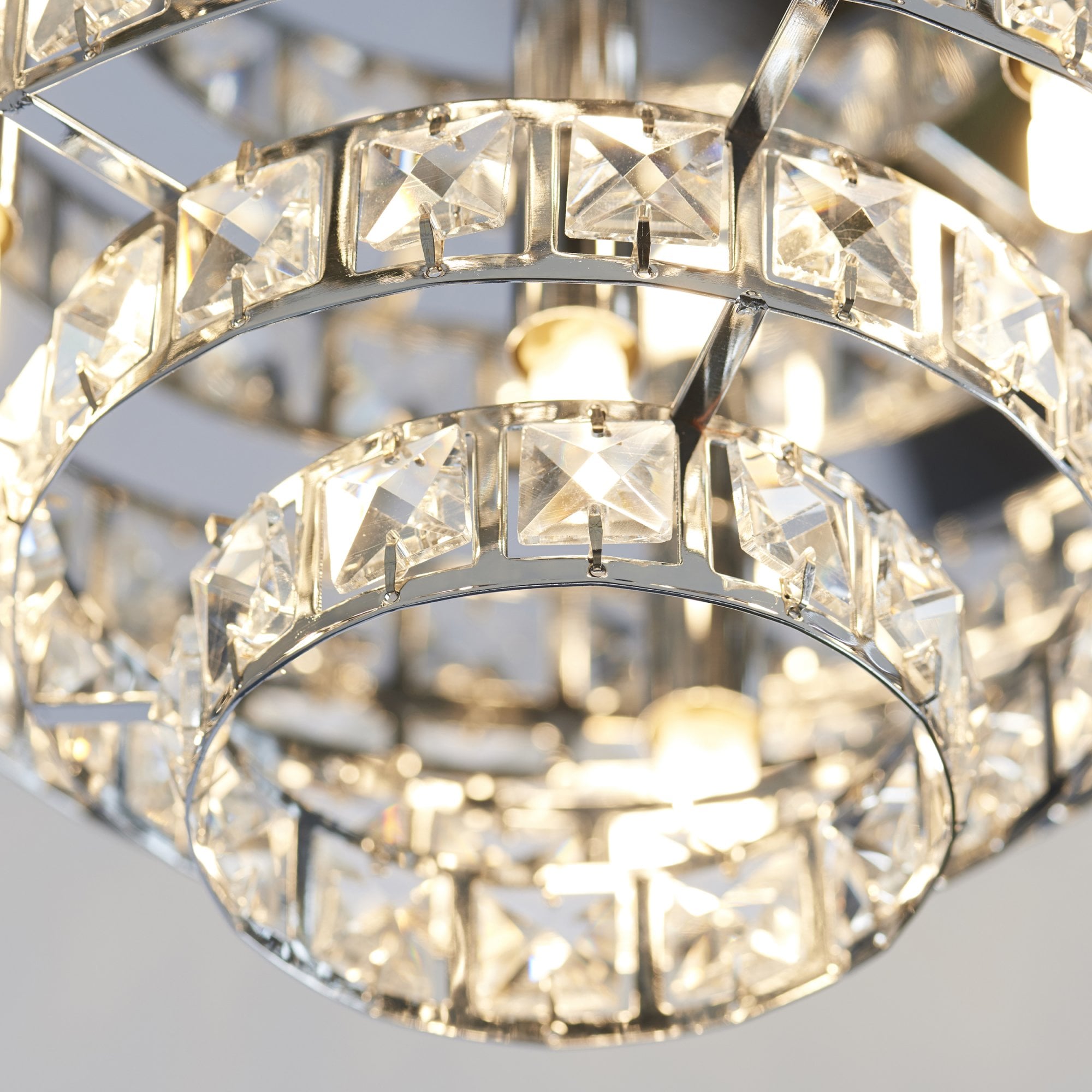 Endon Motown 4 Light Flush Fitting  - Chrome Plate & Clear Crystal