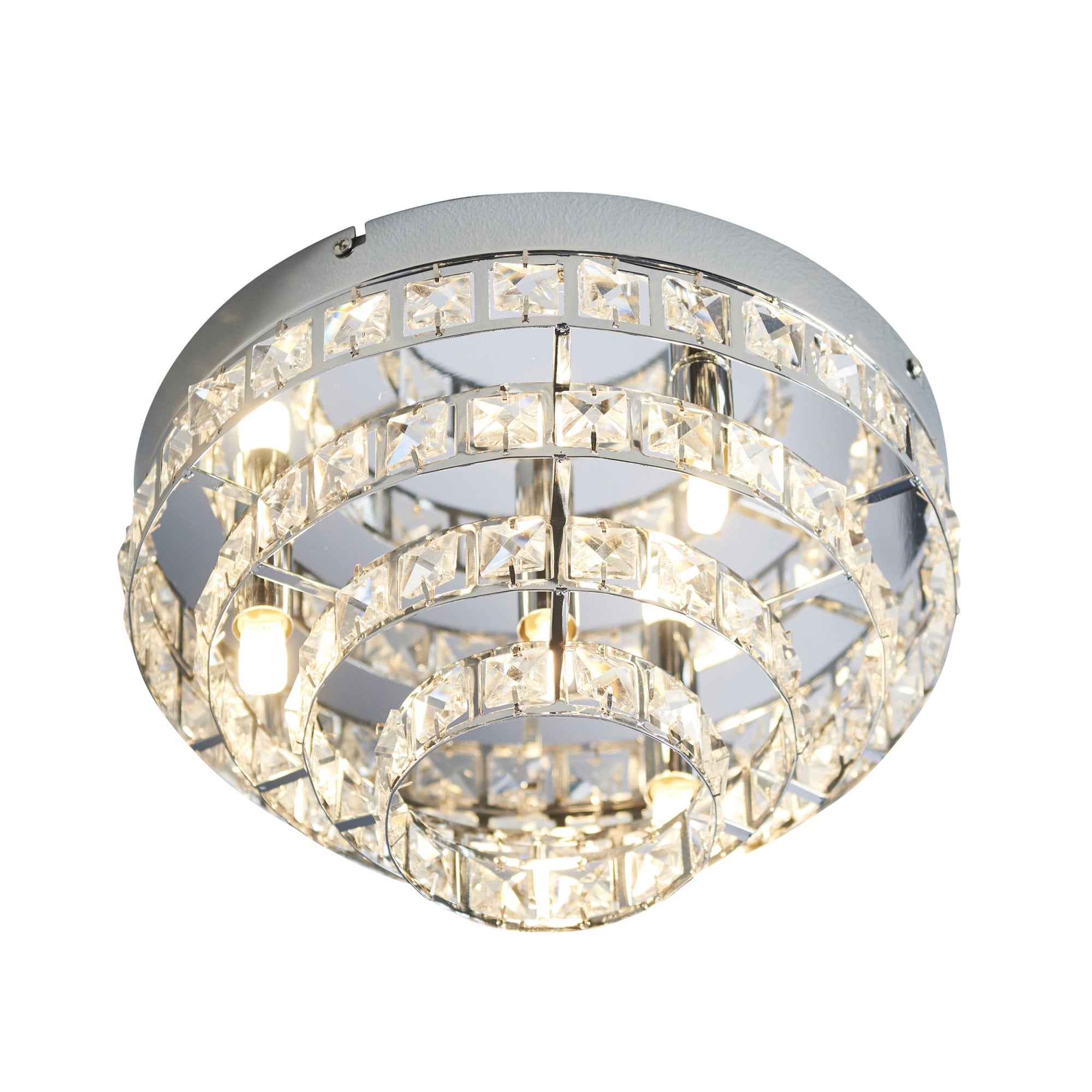 Endon Motown 4 Light Flush Fitting  - Chrome Plate & Clear Crystal