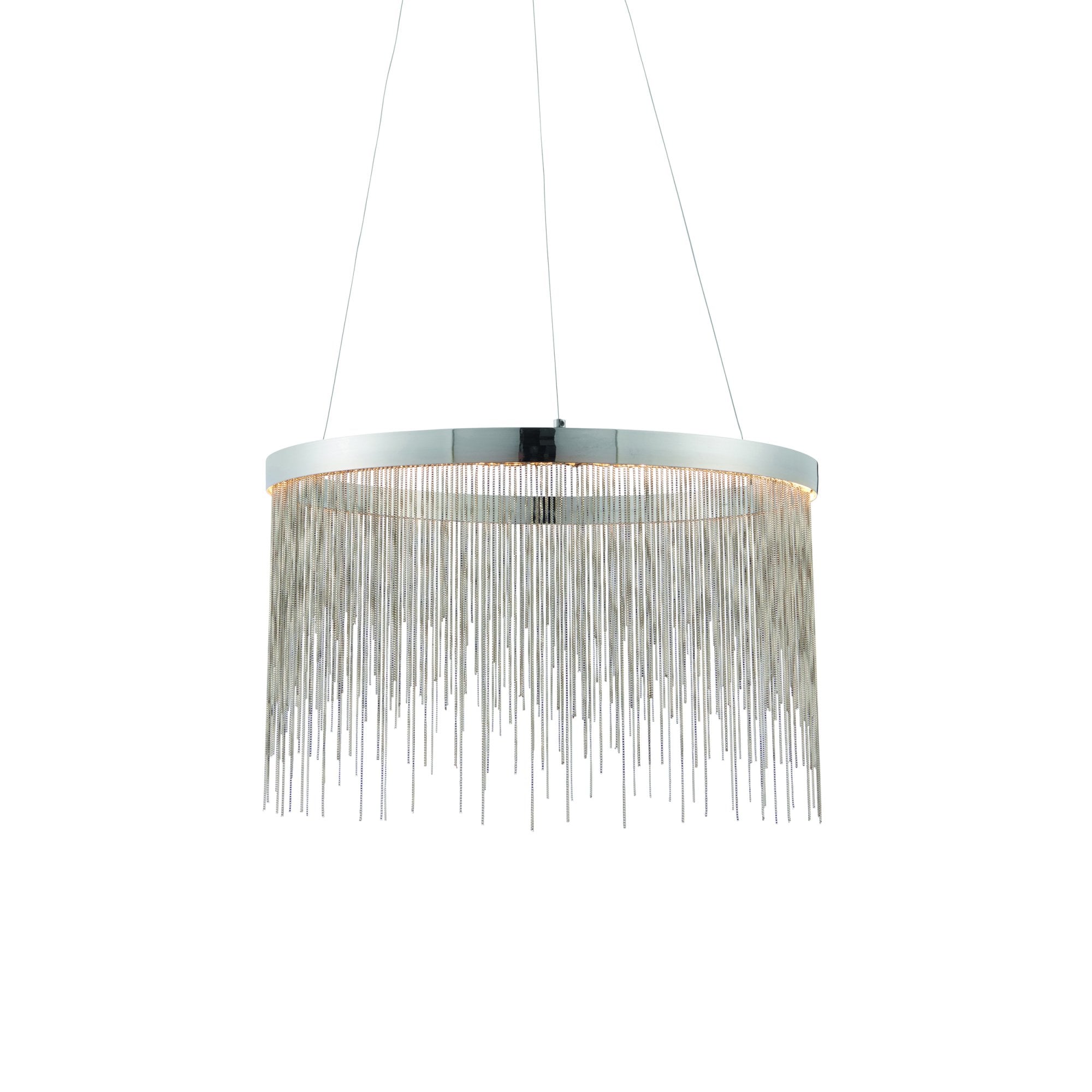 Endon Zelma Single Light Pendant  - Chrome Plate & Silver Effect Chain