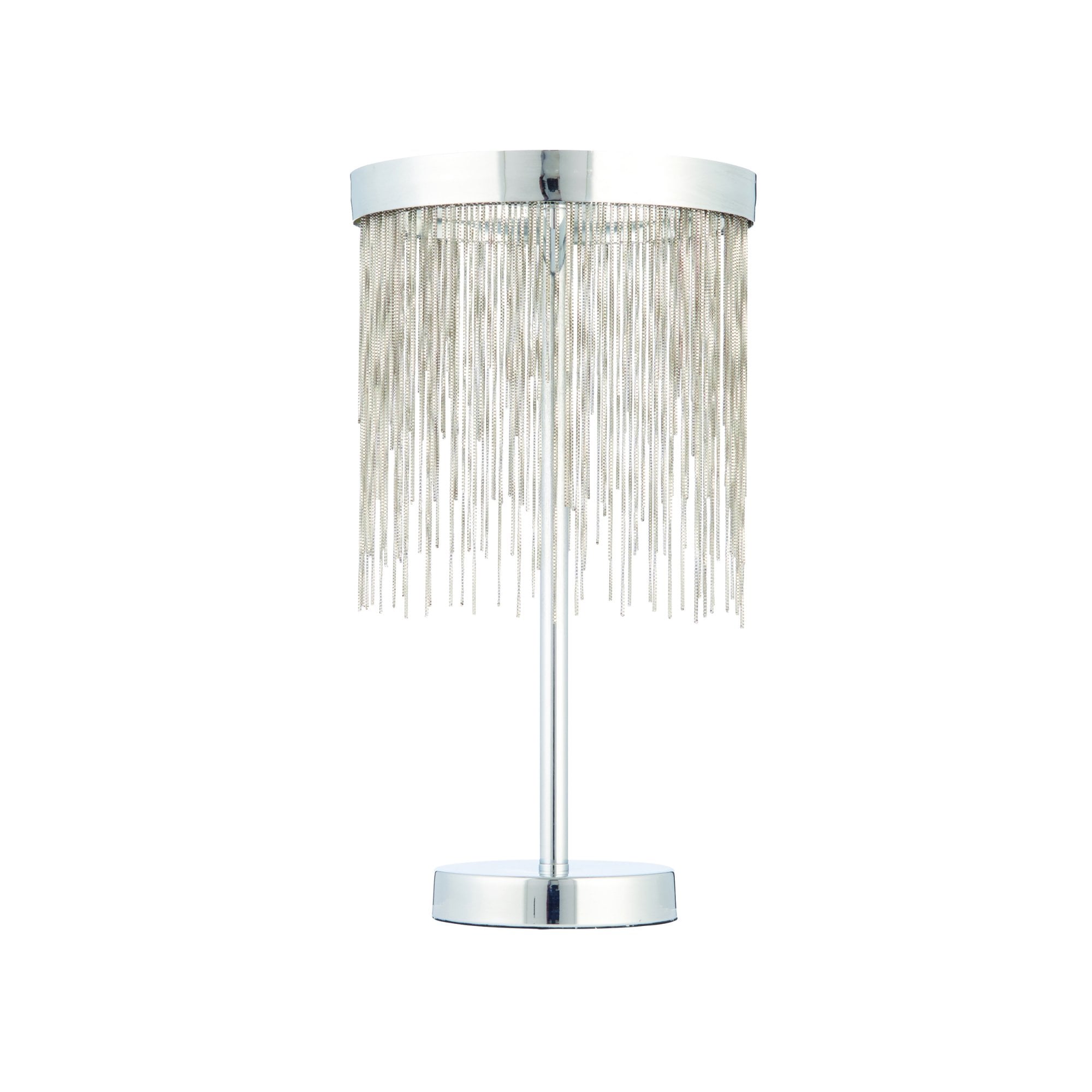 Endon Zelma Single Light Table Lamp  - Chrome Plate & Silver Effect Chain