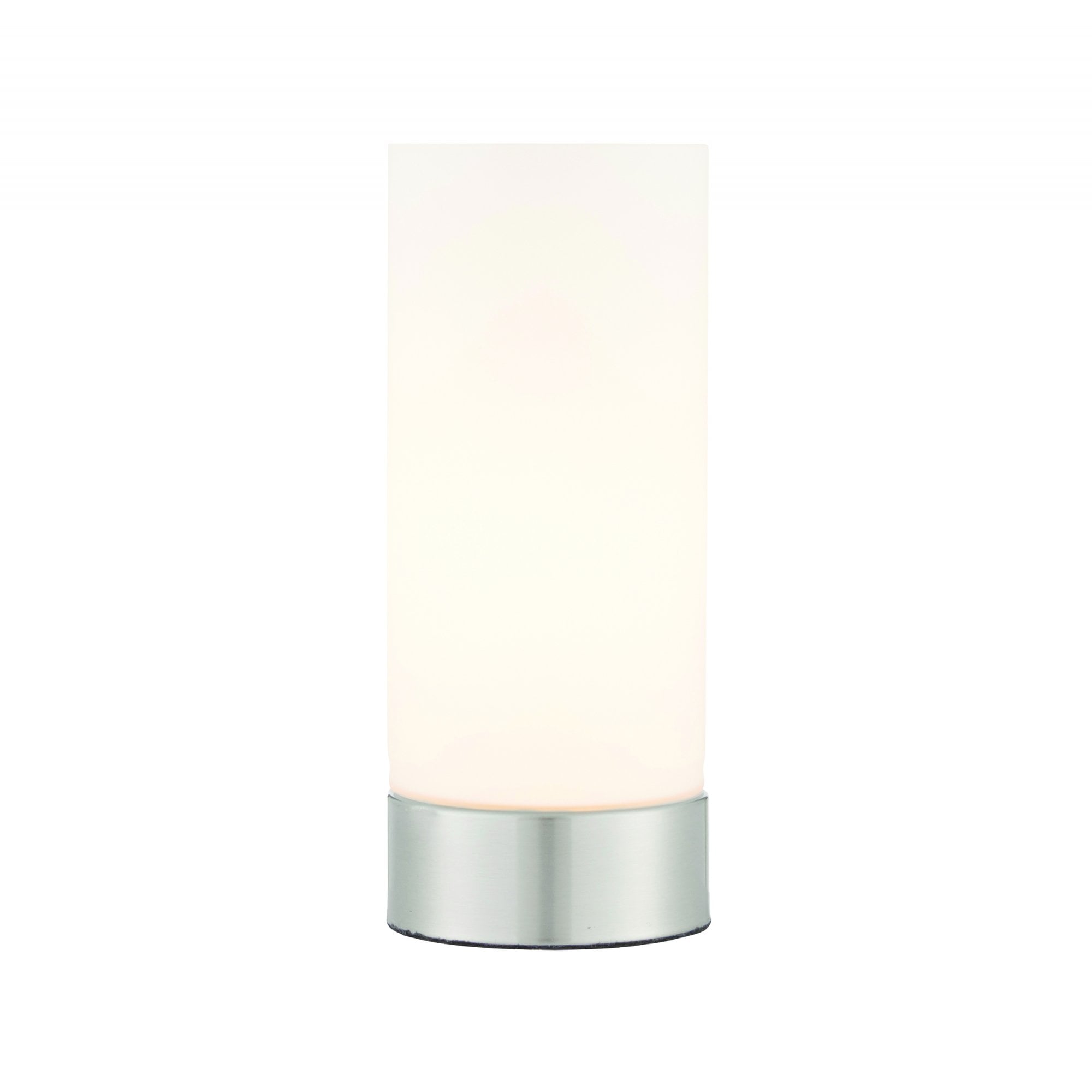 Endon Dara Single Light USB Table Lamp - Brushed Nickel Plate & Opal Glass