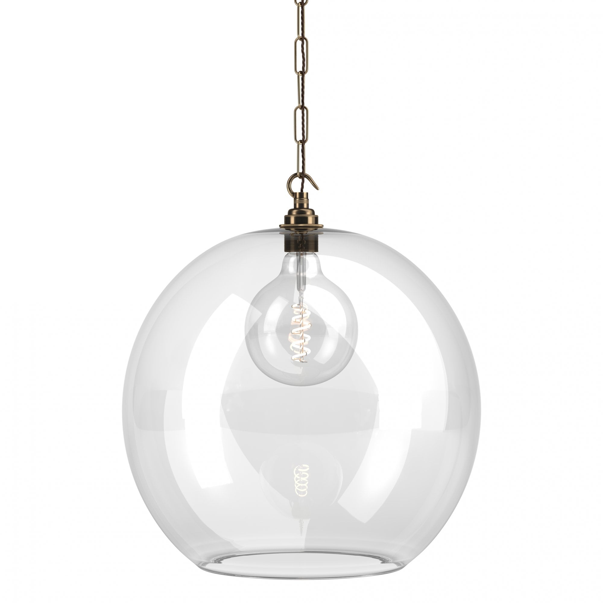 Fritz Fryer Hereford Clear Glass Globe Pendant Light - XXL (Various Colour Options)