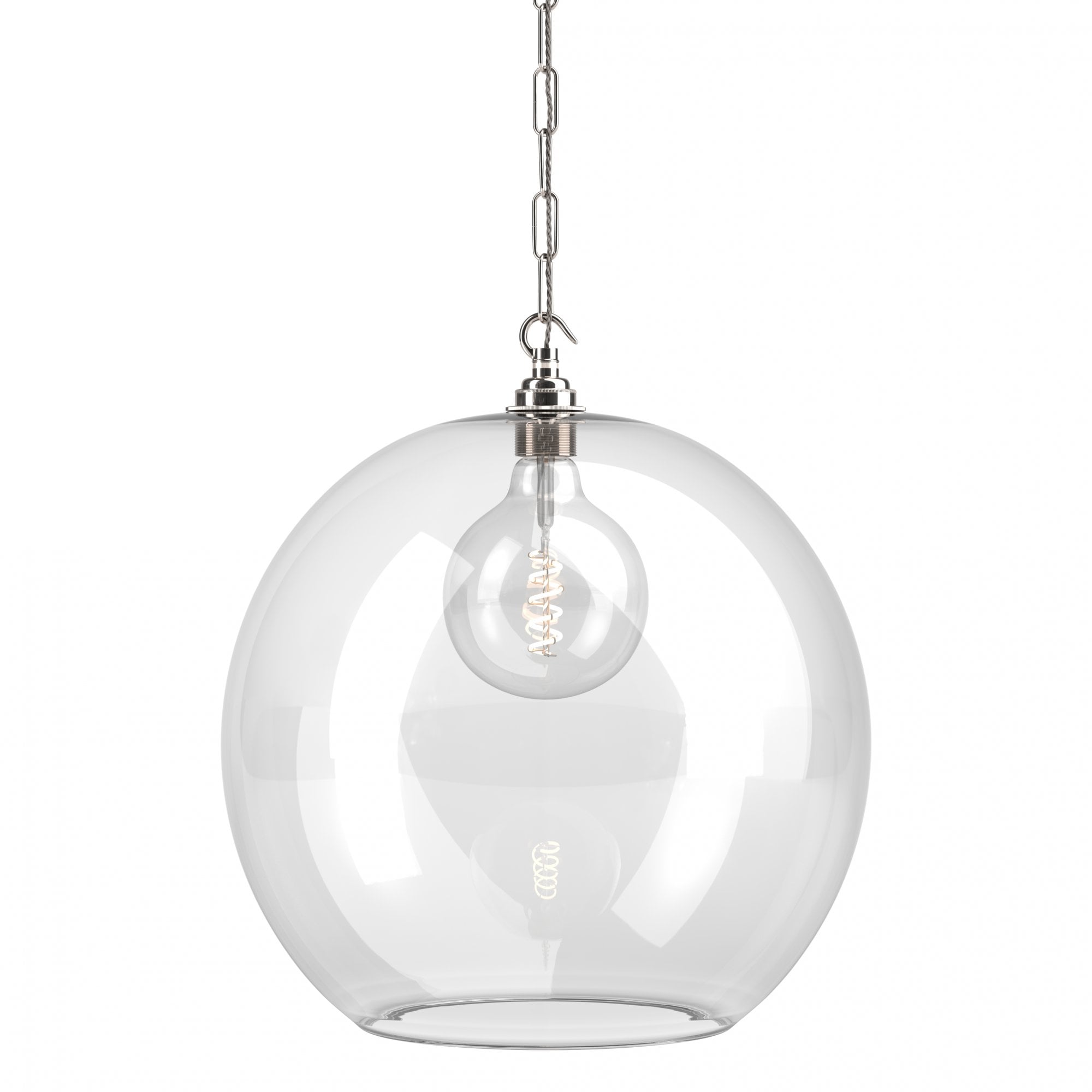 Fritz Fryer Hereford Clear Glass Globe Pendant Light - XXL (Various Colour Options)