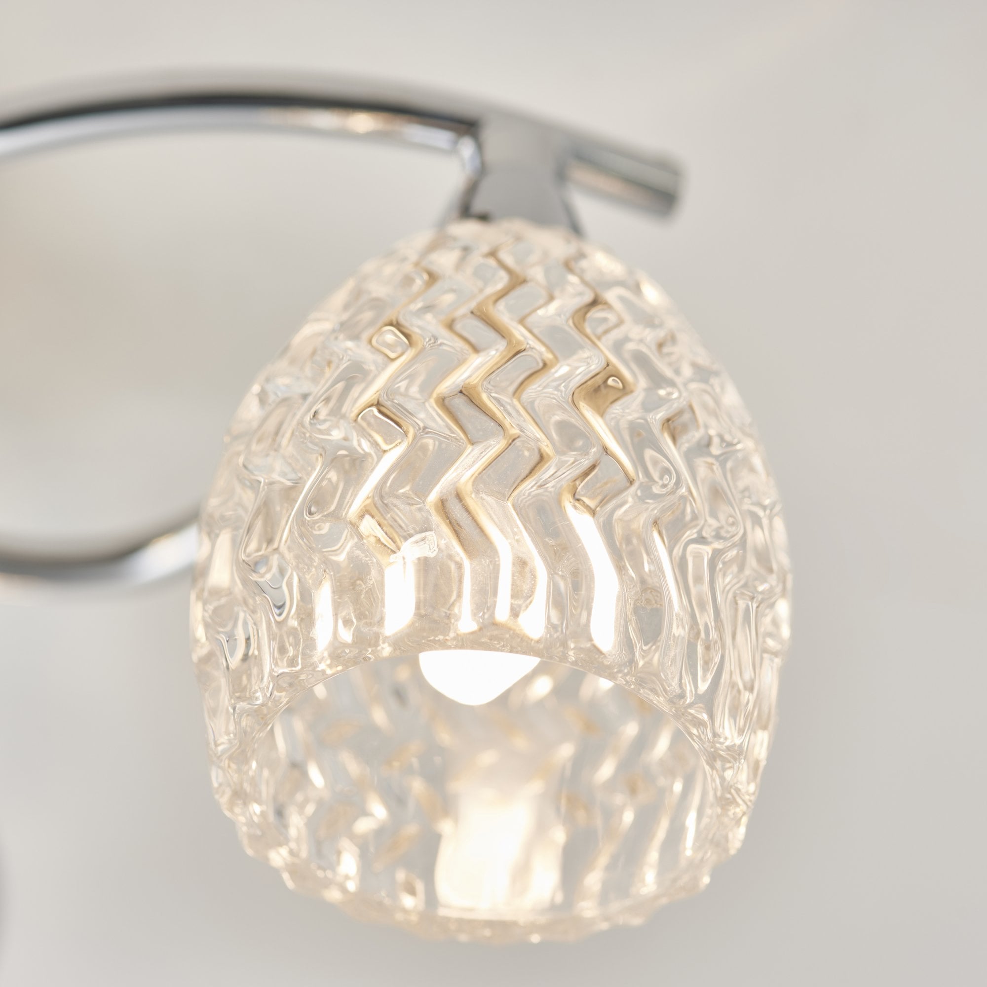 Endon Boyer 3 Light Semi Flush Fitting  - Chrome Plate & Clear Glass