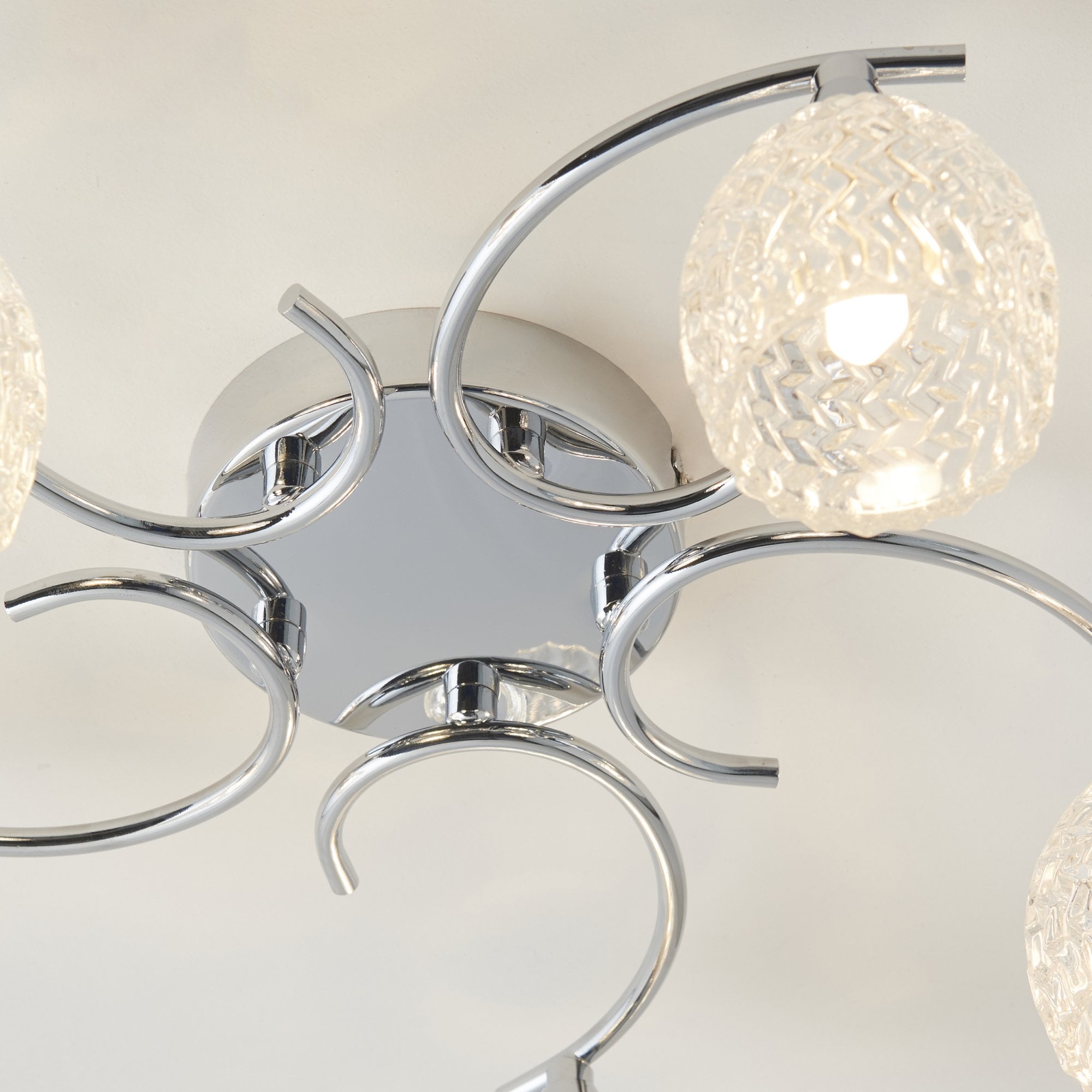 Endon Boyer 5 Light Semi Flush Fitting  - Chrome Plate & Clear Glass