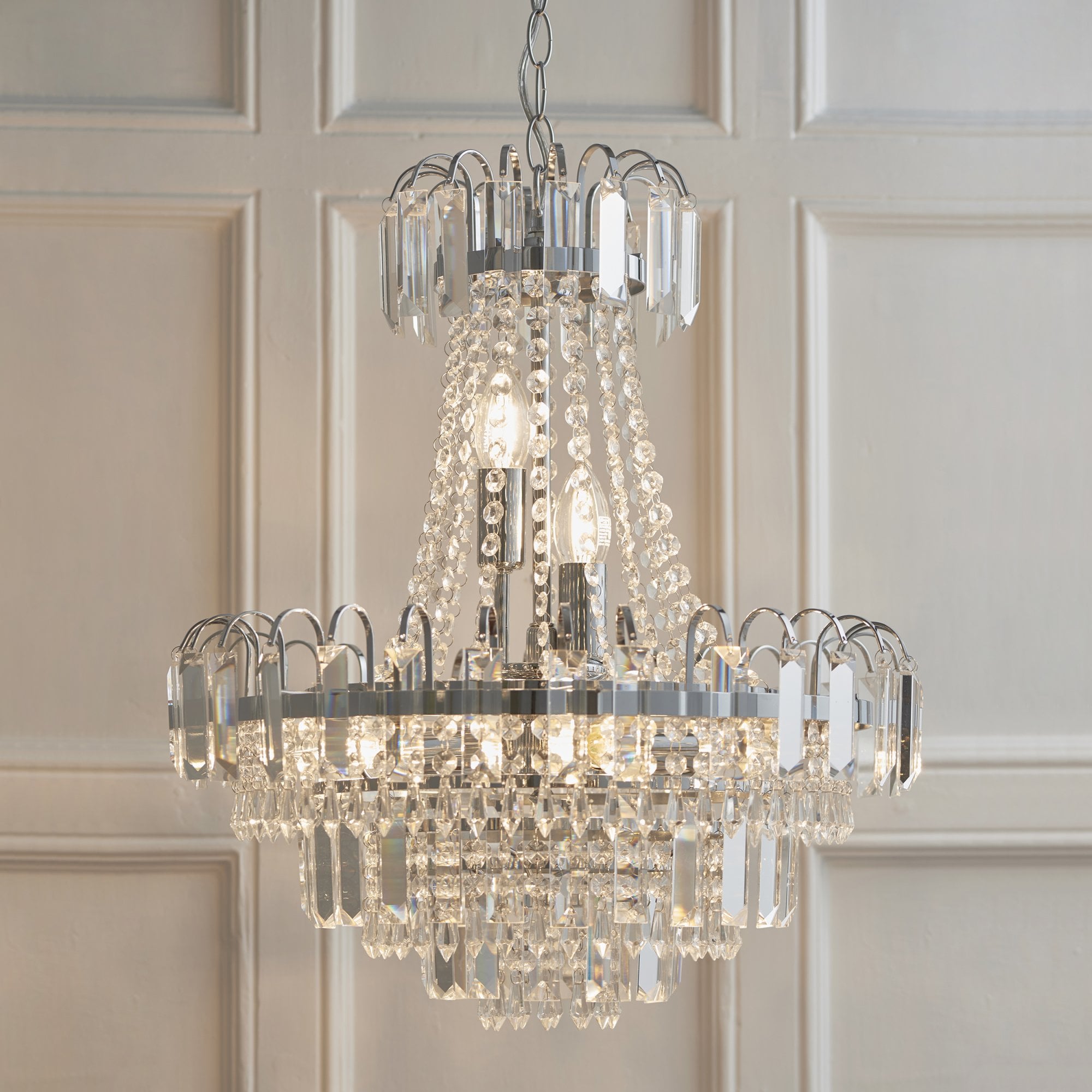 Endon Amadis 6 Light Pendant  - Clear Glass & Chrome Plate