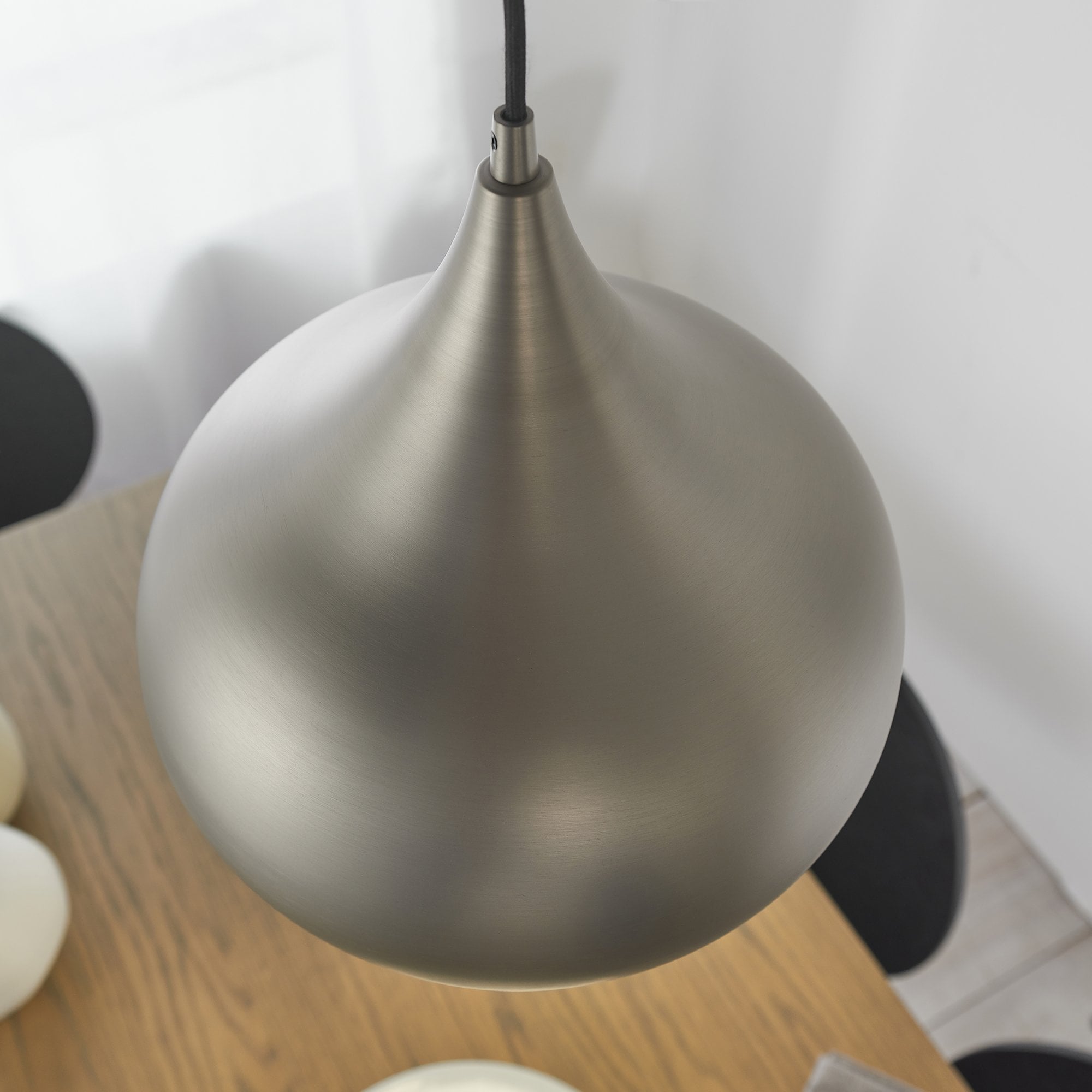 Endon Brosnan Single Light Pendant - Matt Nickel Plate