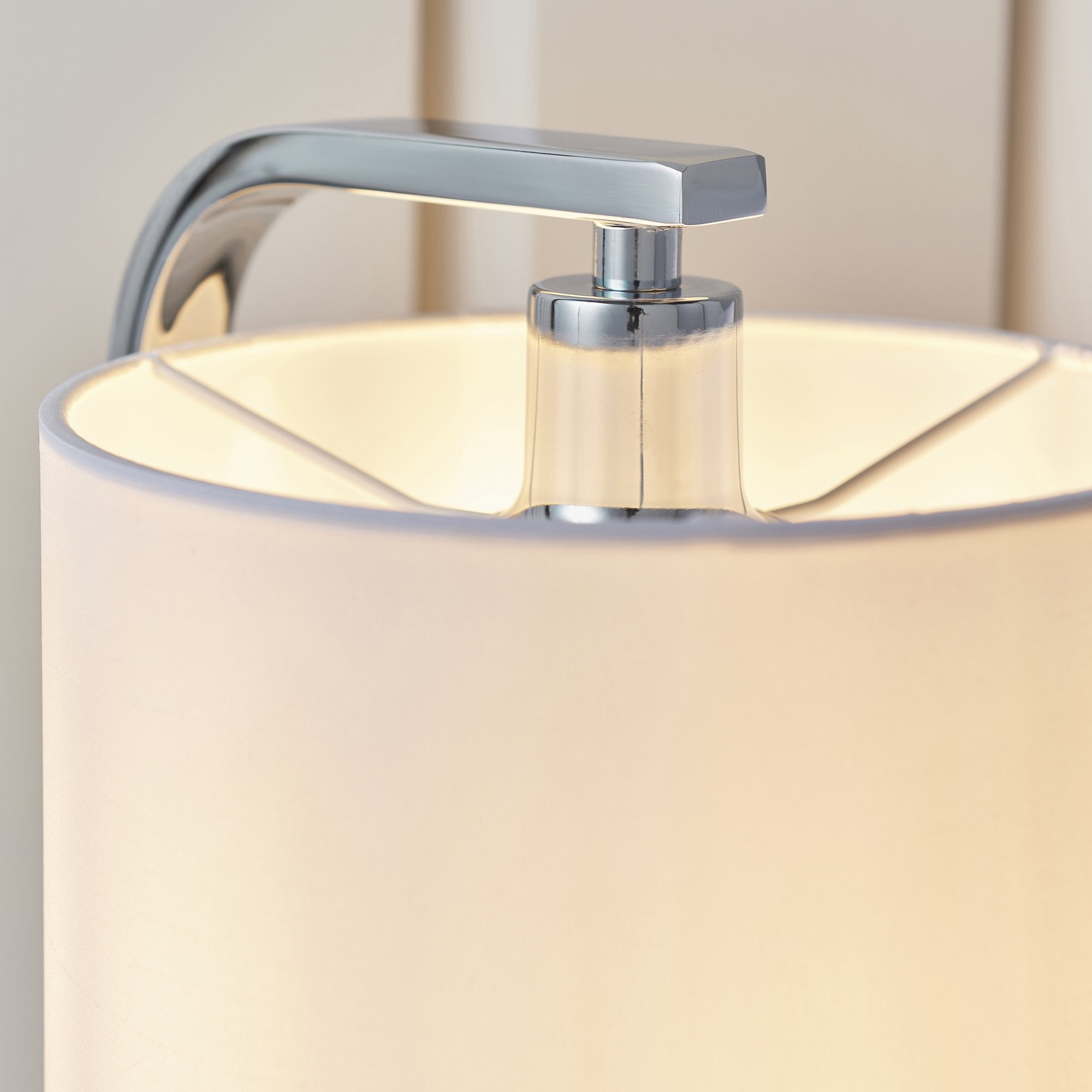 Endon Canning Single Light Table Lamp  - Chrome Plate & White Acrylic