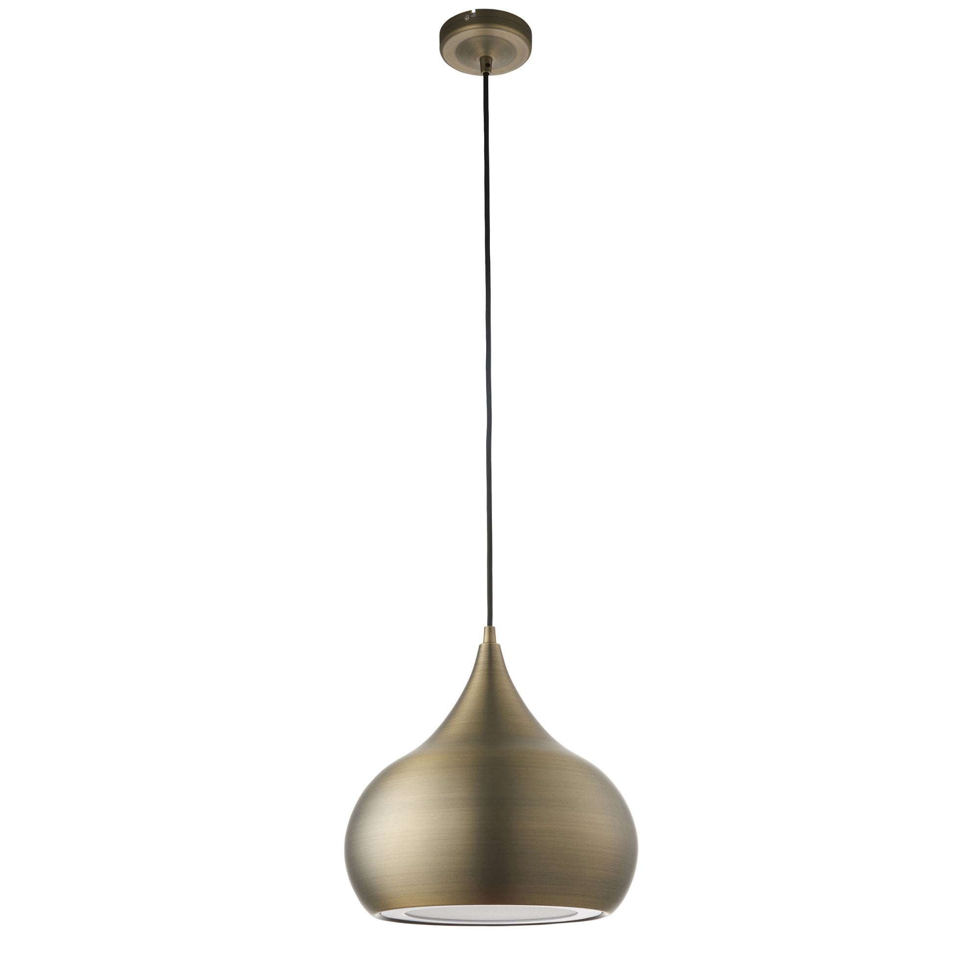 Endon Brosnan Single Light Pendant - Matt Antique Brass Paint