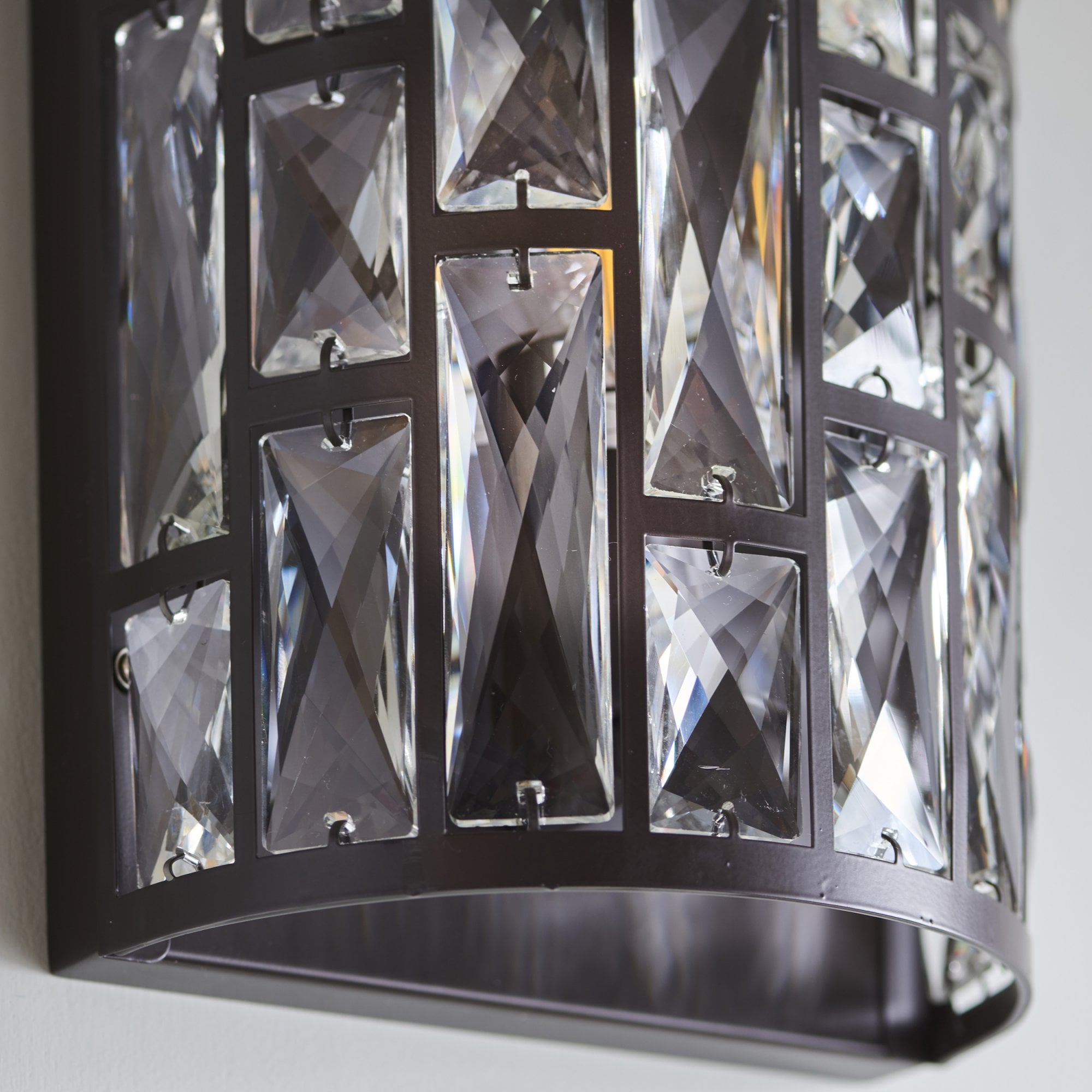 Endon Belle Single Wall Light - Dark Bronze & Clear Crystal Glass