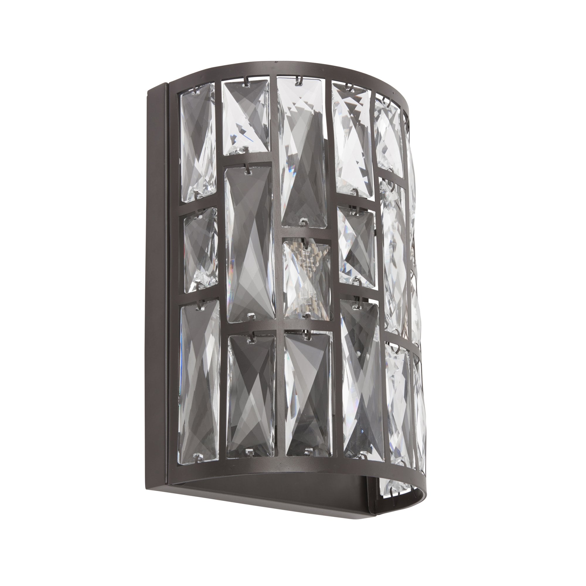 Endon Belle Single Wall Light - Dark Bronze & Clear Crystal Glass