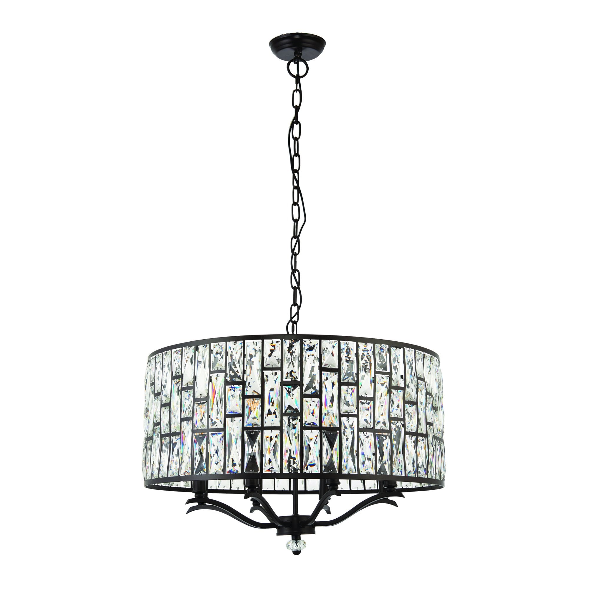 Endon Belle 8 Light Pendant - Dark Bronze & Clear Crystal Glass