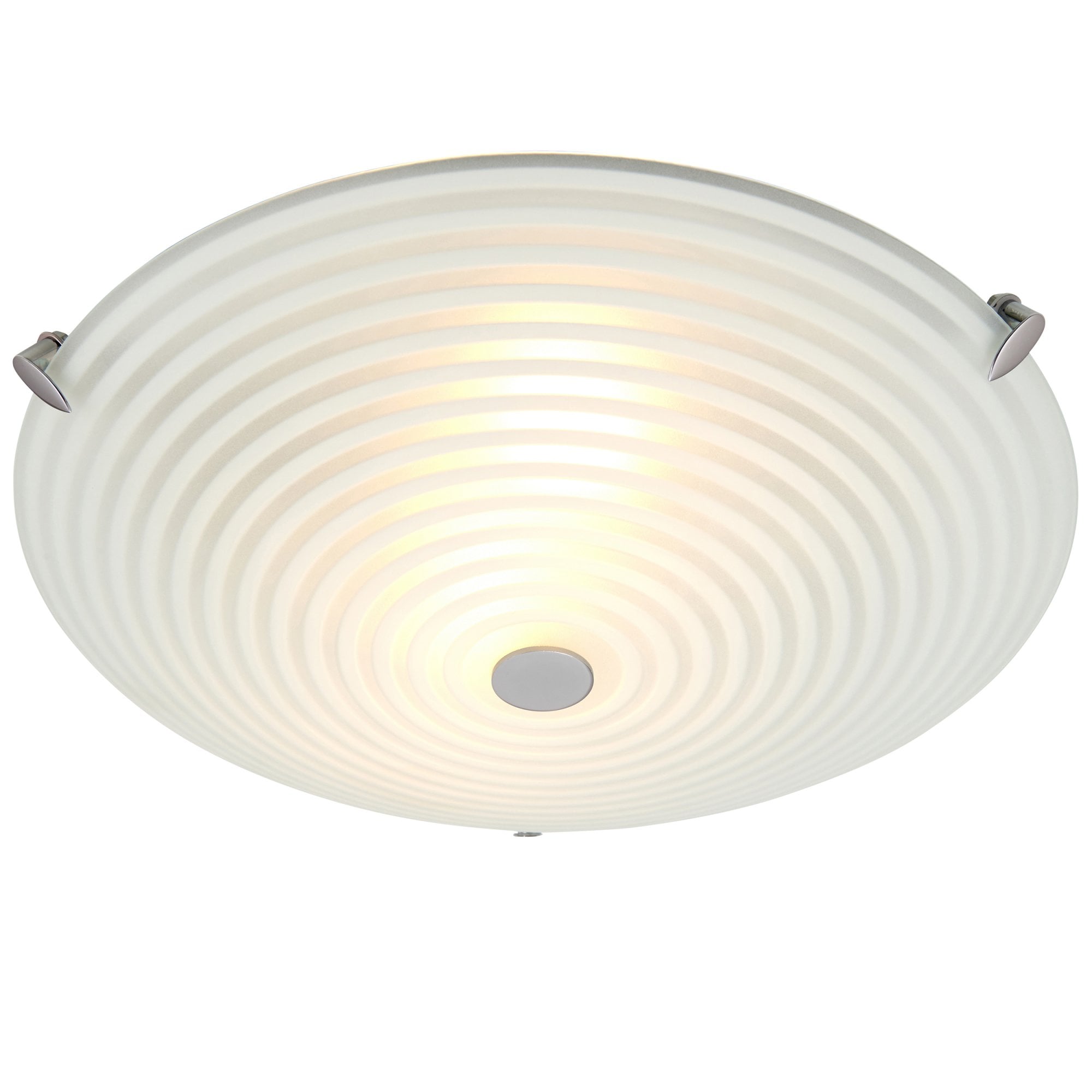 Endon Roundel 2 Light Flush Fitting -  Frosted/Clear Glass & Chrome Plate