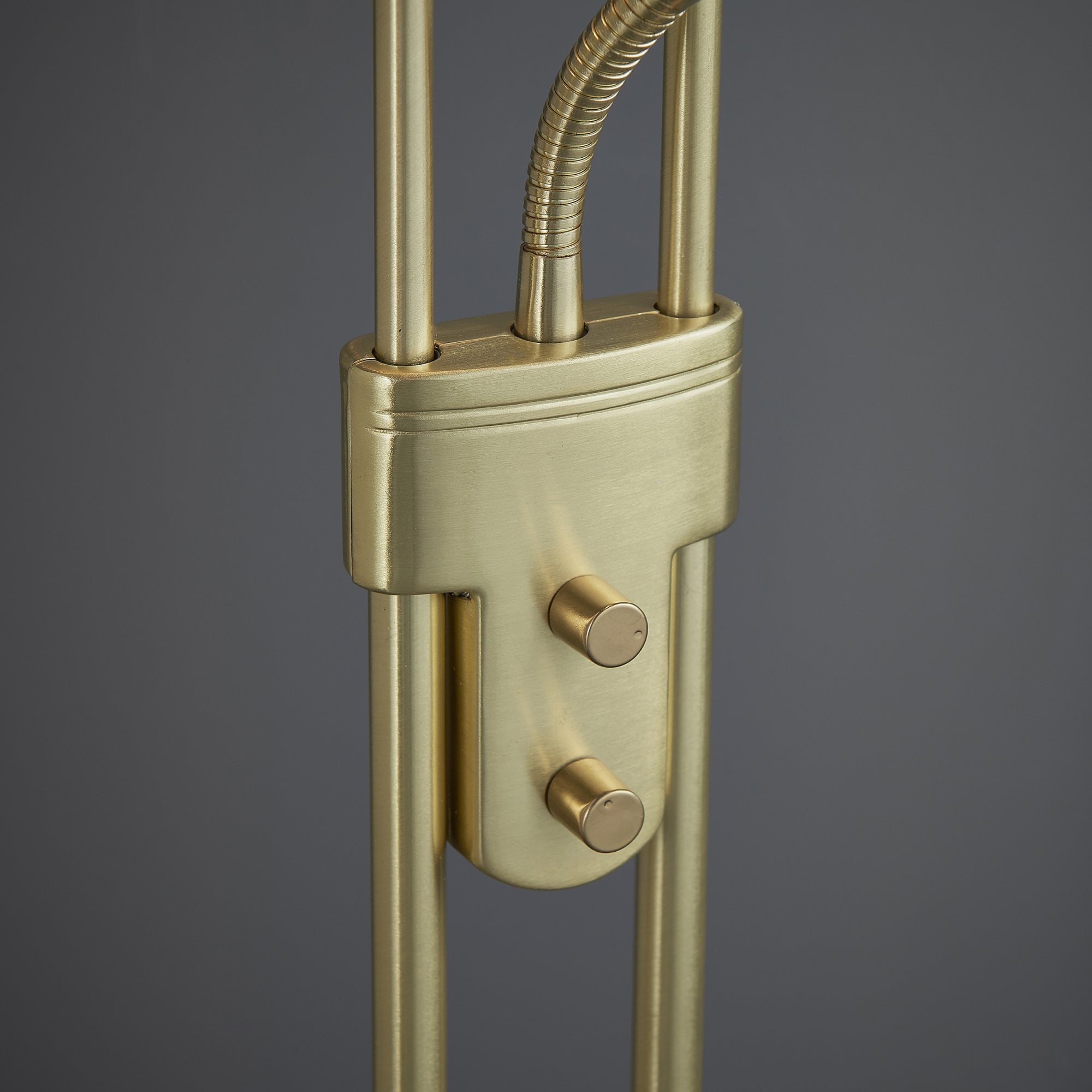 Endon Rome Single Light Floor Lamp - Satin Brass Plate & Opal Glass