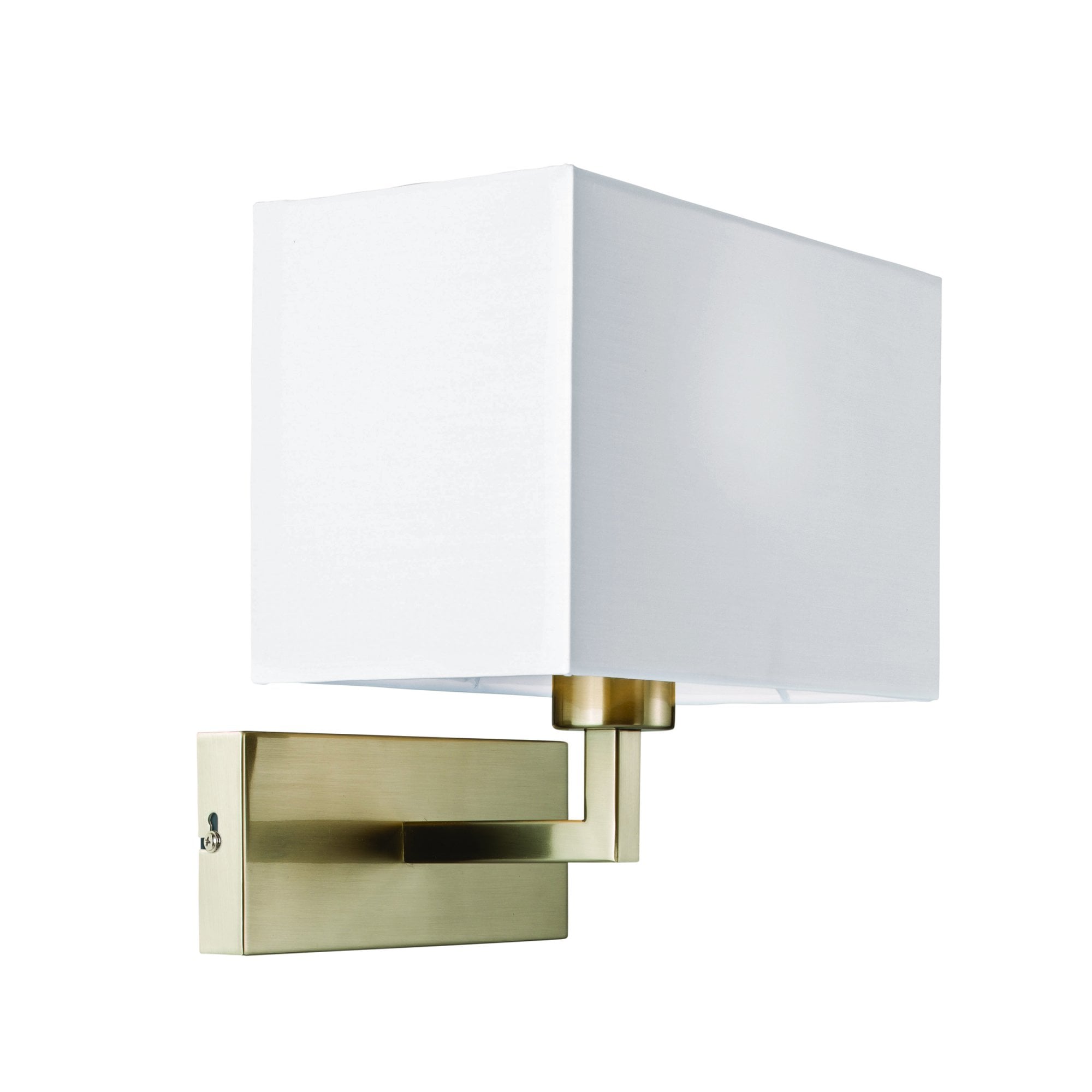 Endon Piccolo Single Light Wall Light - Satin Nickel Plate & White Fabric