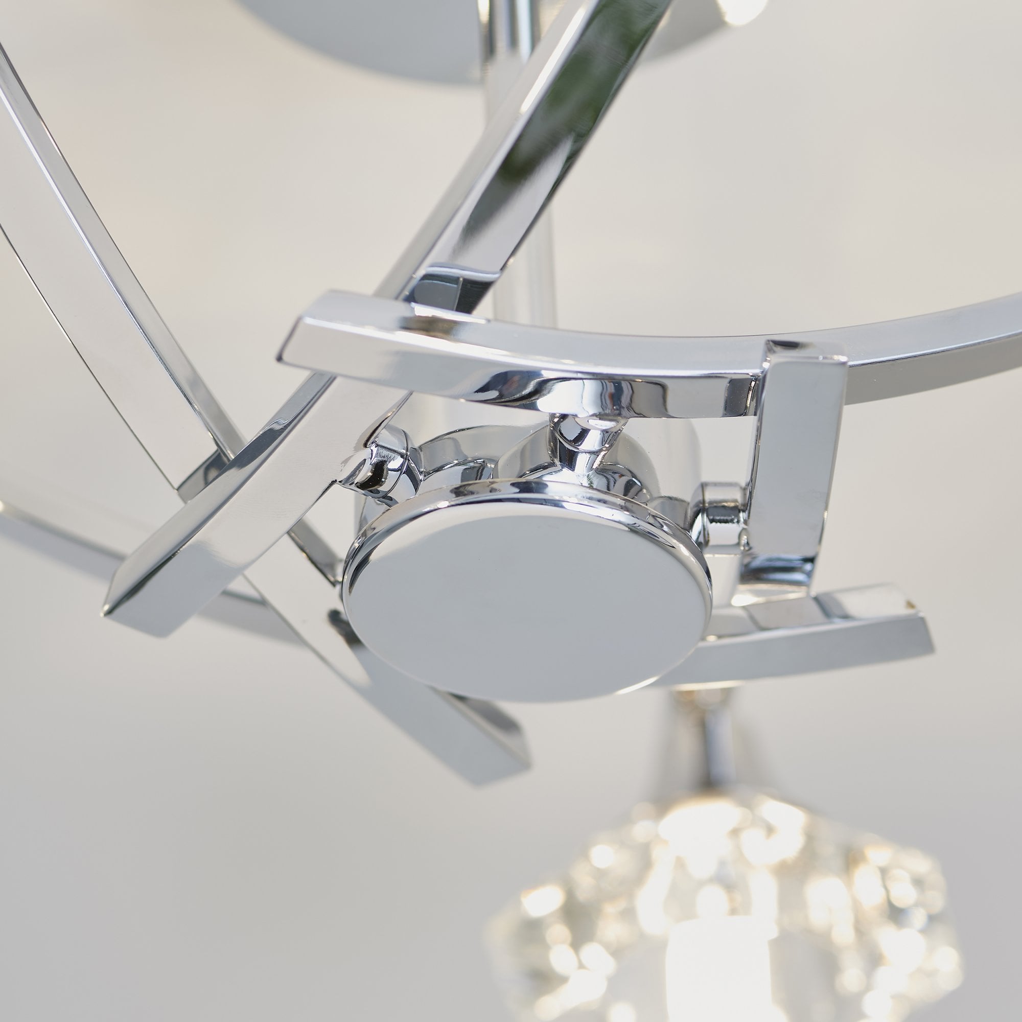 Endon Langella 5 Light Semi Flush Fitting  - Chrome Plate & Clear Crystal