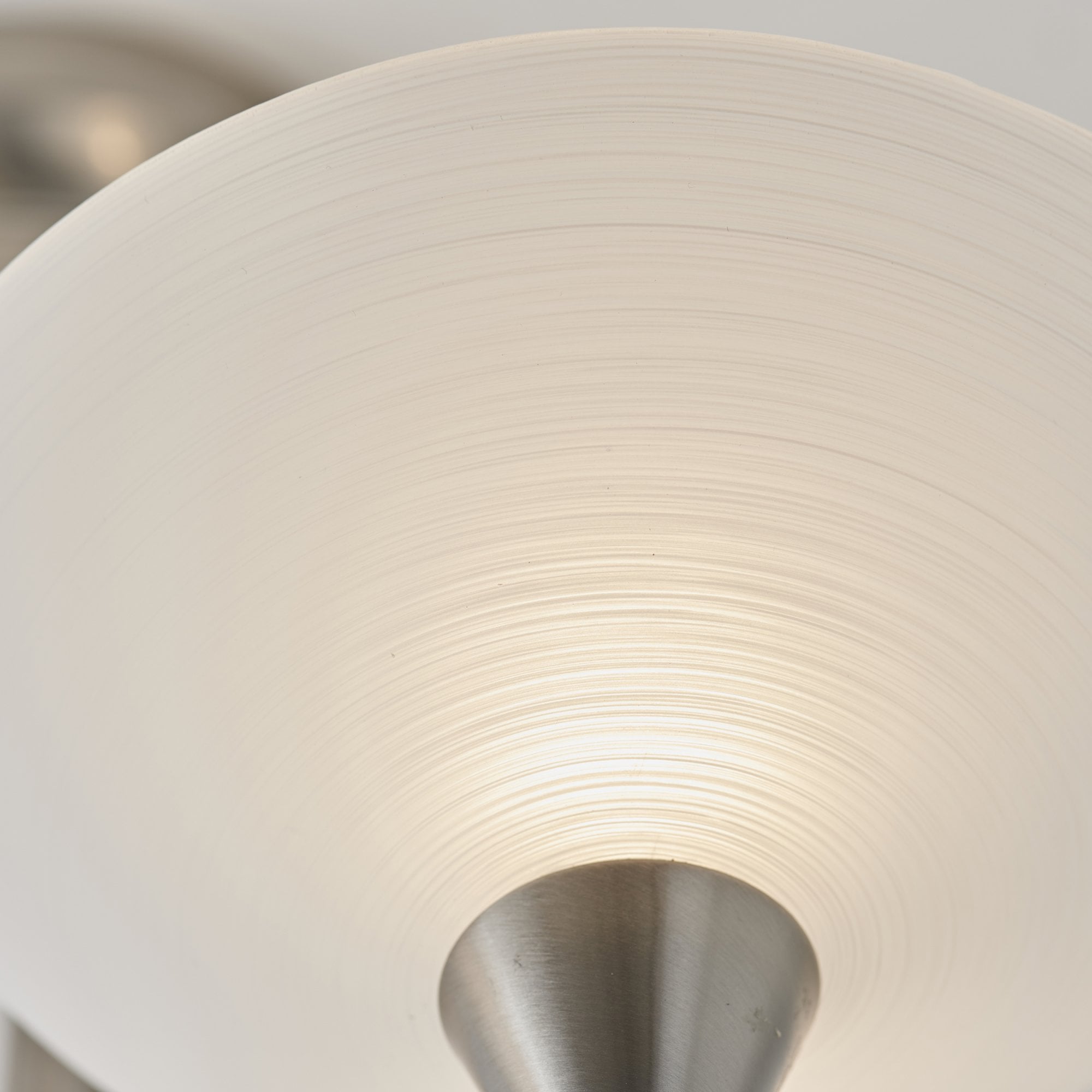 Endon Cagney 5 Light Semi Flush Fitting - Satin Chrome Plate & White Glass