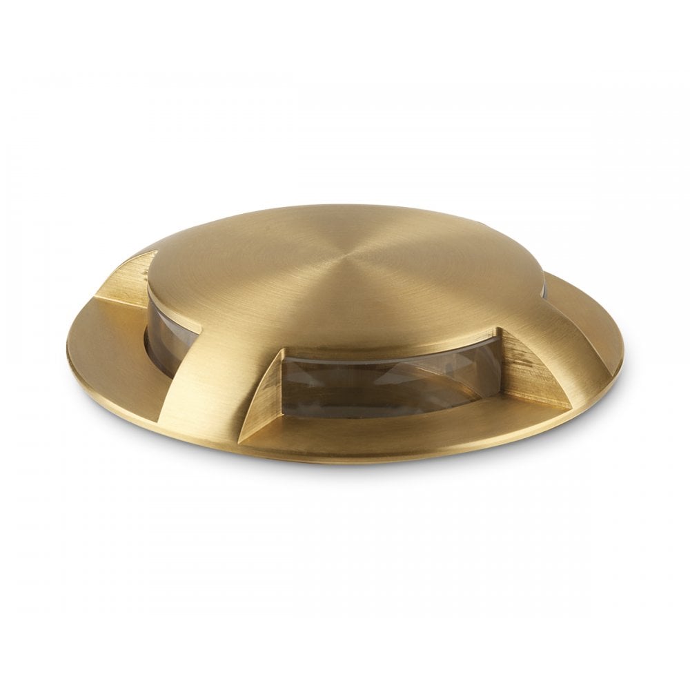 Collingwood GL200 5.7W Large Domed Marker LED Light - 3 Facet - Brass - Straight to Mains