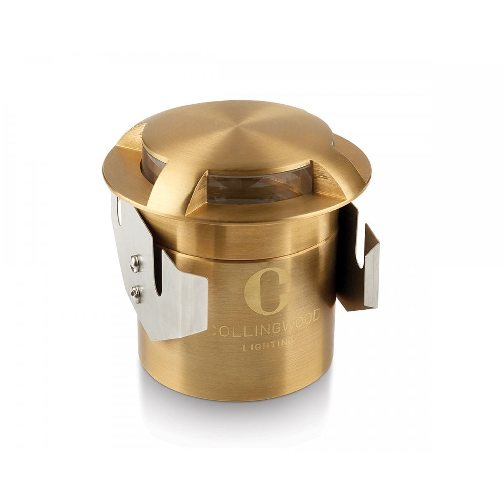 Collingwood GL200 5.7W Large Domed Marker LED Light - 3 Facet - Brass - Straight to Mains