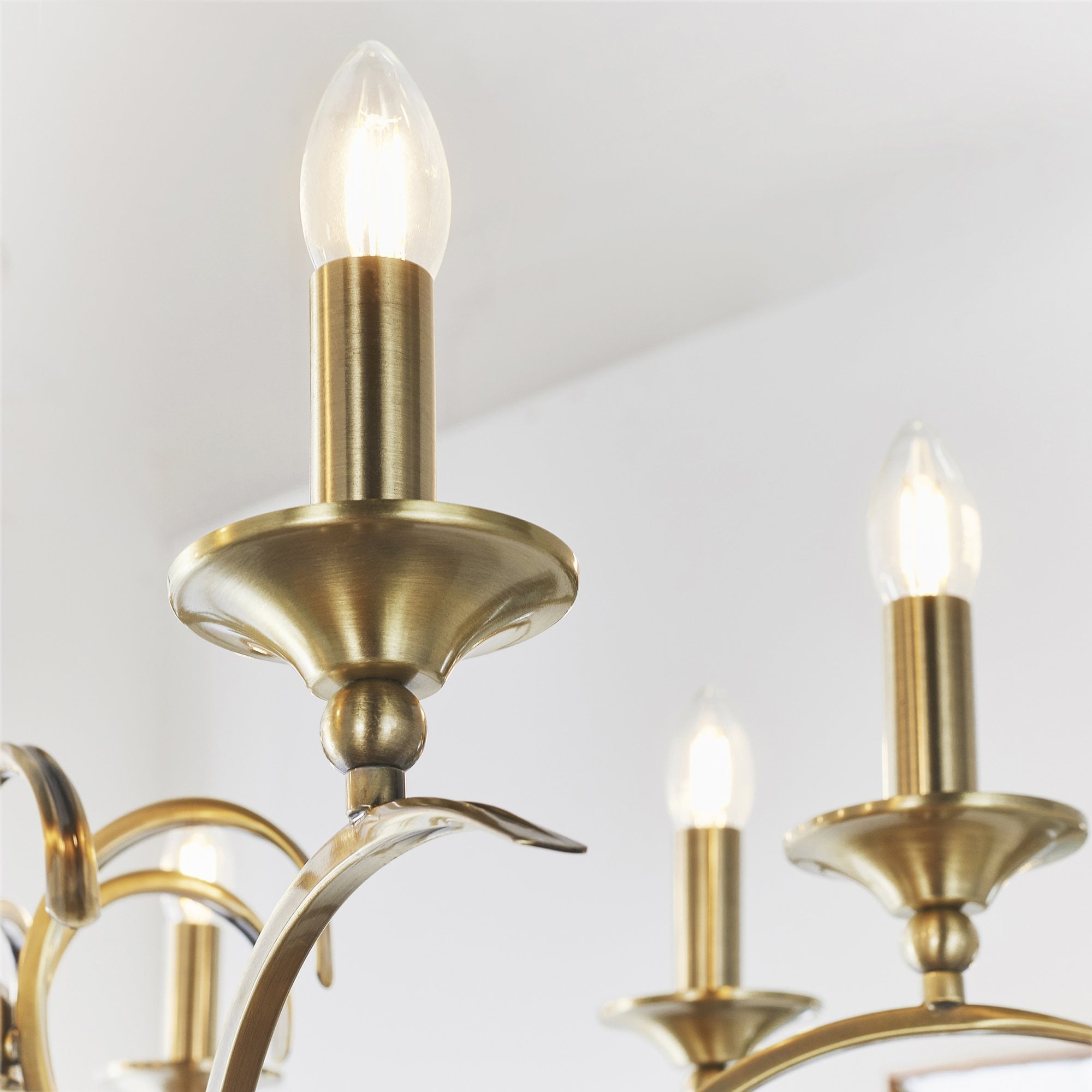 Endon Kora 8 Light Pendant - Antique Brass Plate