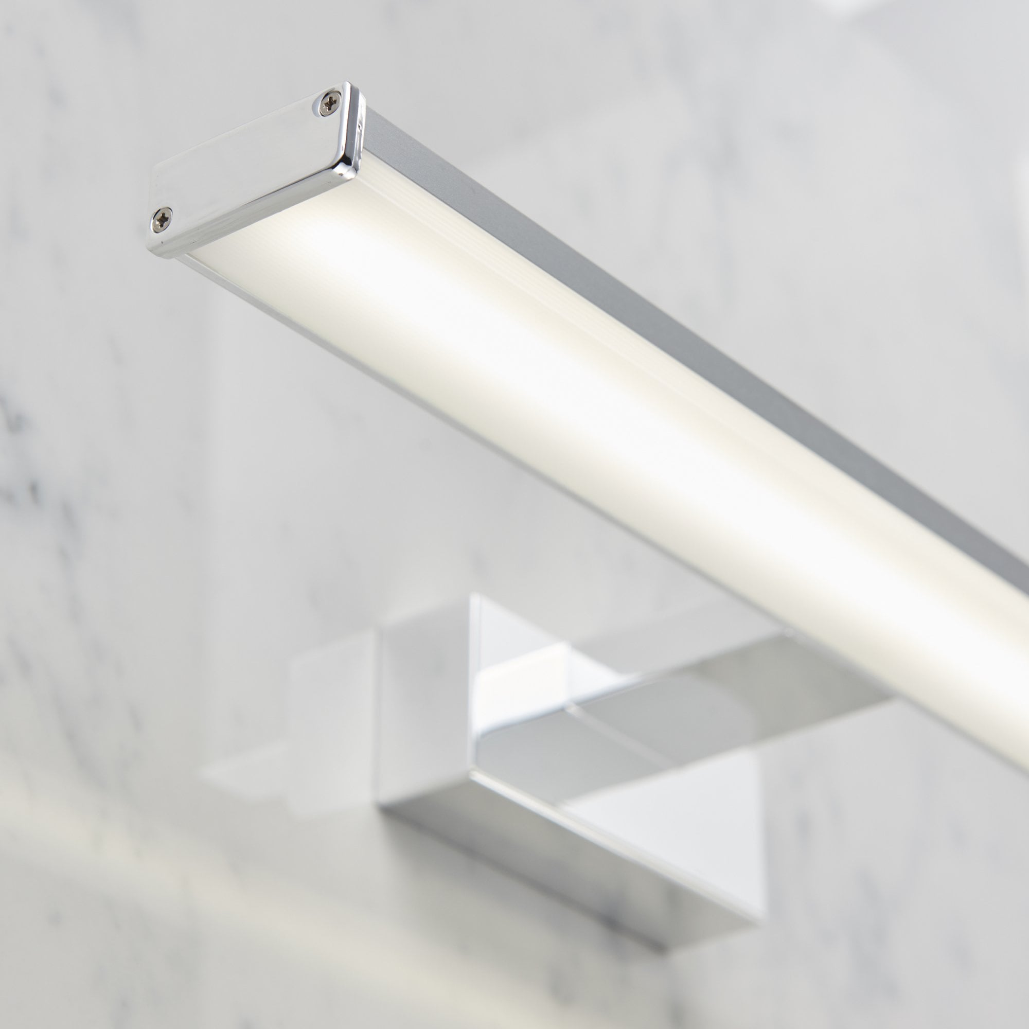 Endon Axis Single Light Wall Light - Chrome Effect & Frosted Plastic