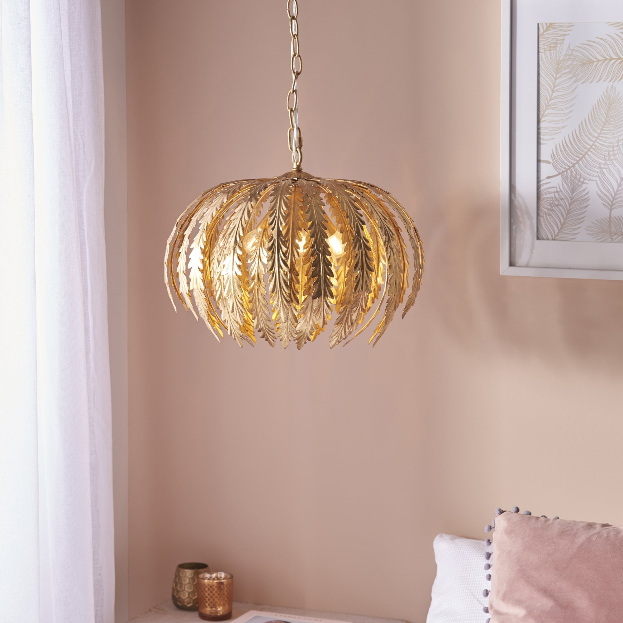 Endon Delphine 3 Light Pendant  - Gold Effect Paint