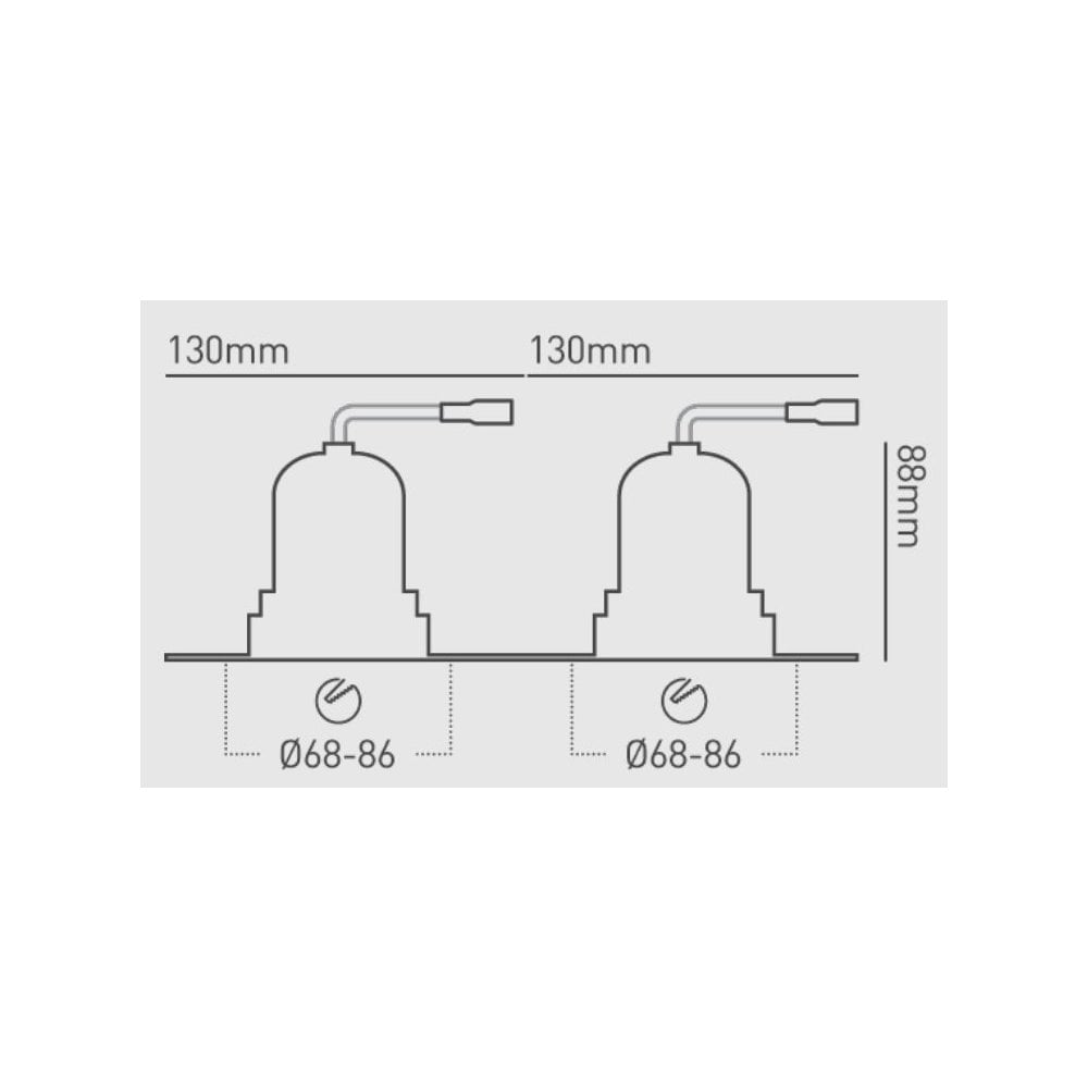 Collingwood 1901 Double Fixed Trimless Downlight - All Black (Fire-Rated)