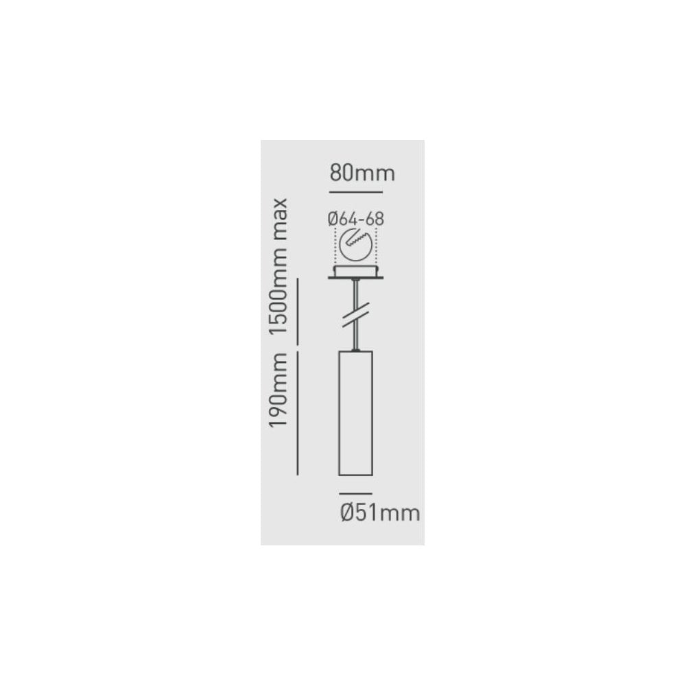 Collingwood 1901 Pendant Semi Recessed Mounted - White Housing/Black Baffle